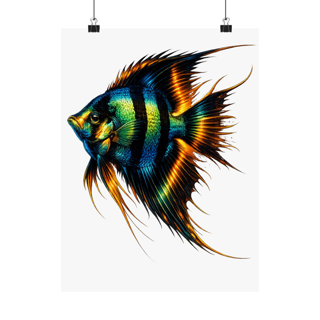 Tropical Angelfish Matte Poster — Vibrant Aquatic Wall Art