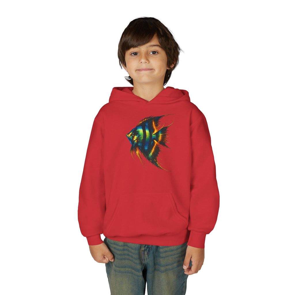 Youth Angelfish Hoodie - Colorful Aquarium Fish Graphic Sweatshirt