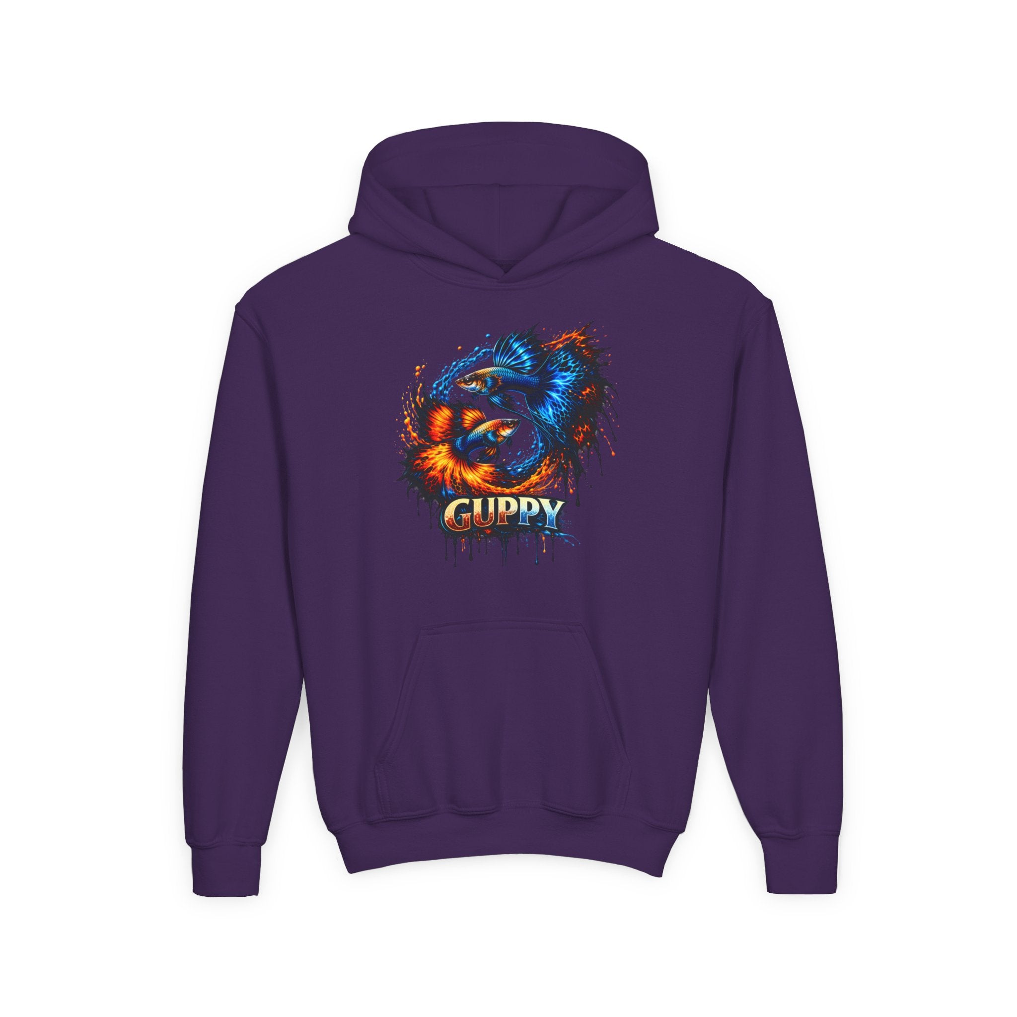 Fire & Ice Guppy – Kids "Neon Flare" Fleece Hoodie