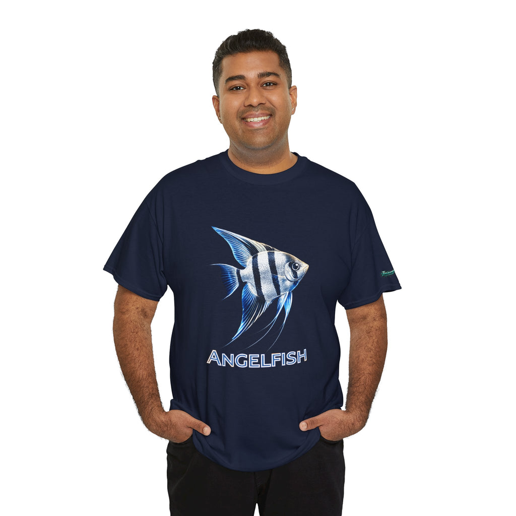 Angelfish Graphic Tee — Blue Tropical Fish Shirt
