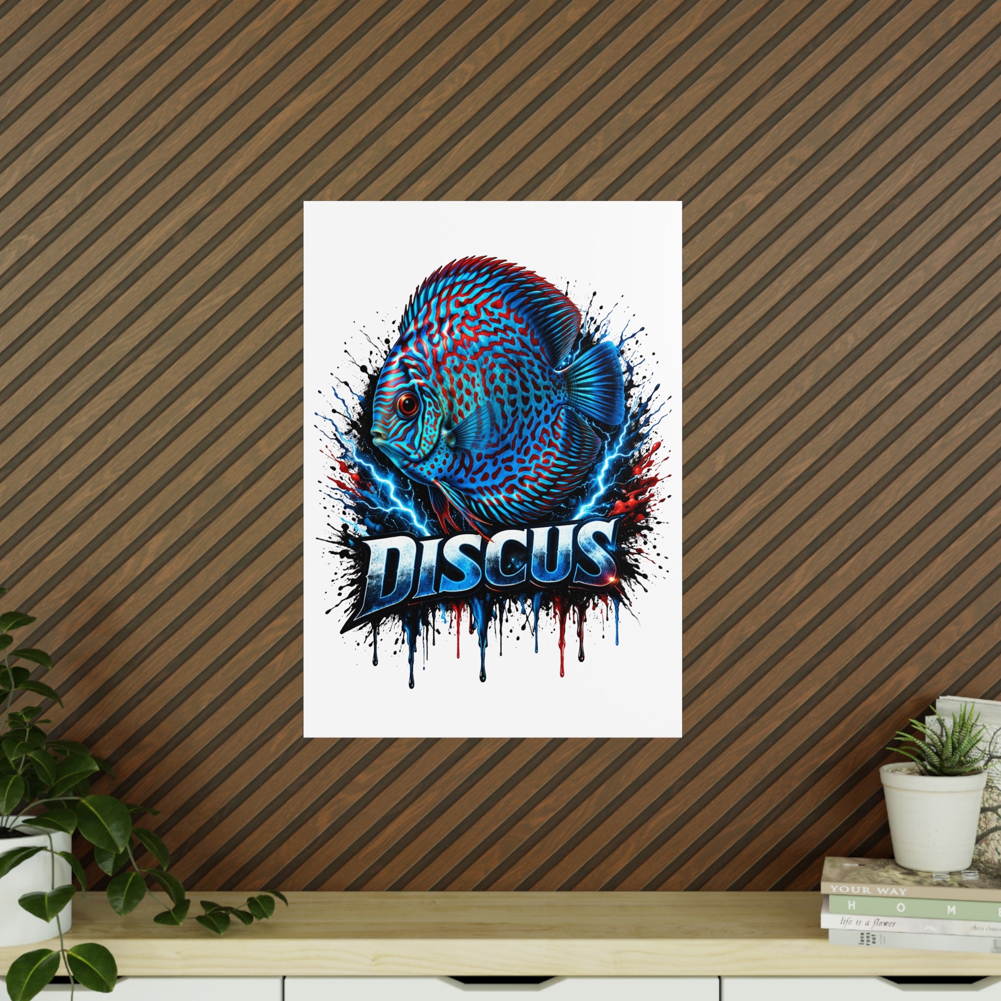 Discus Fish Photopaper Poster – Vibrant Aquarium Wall Art