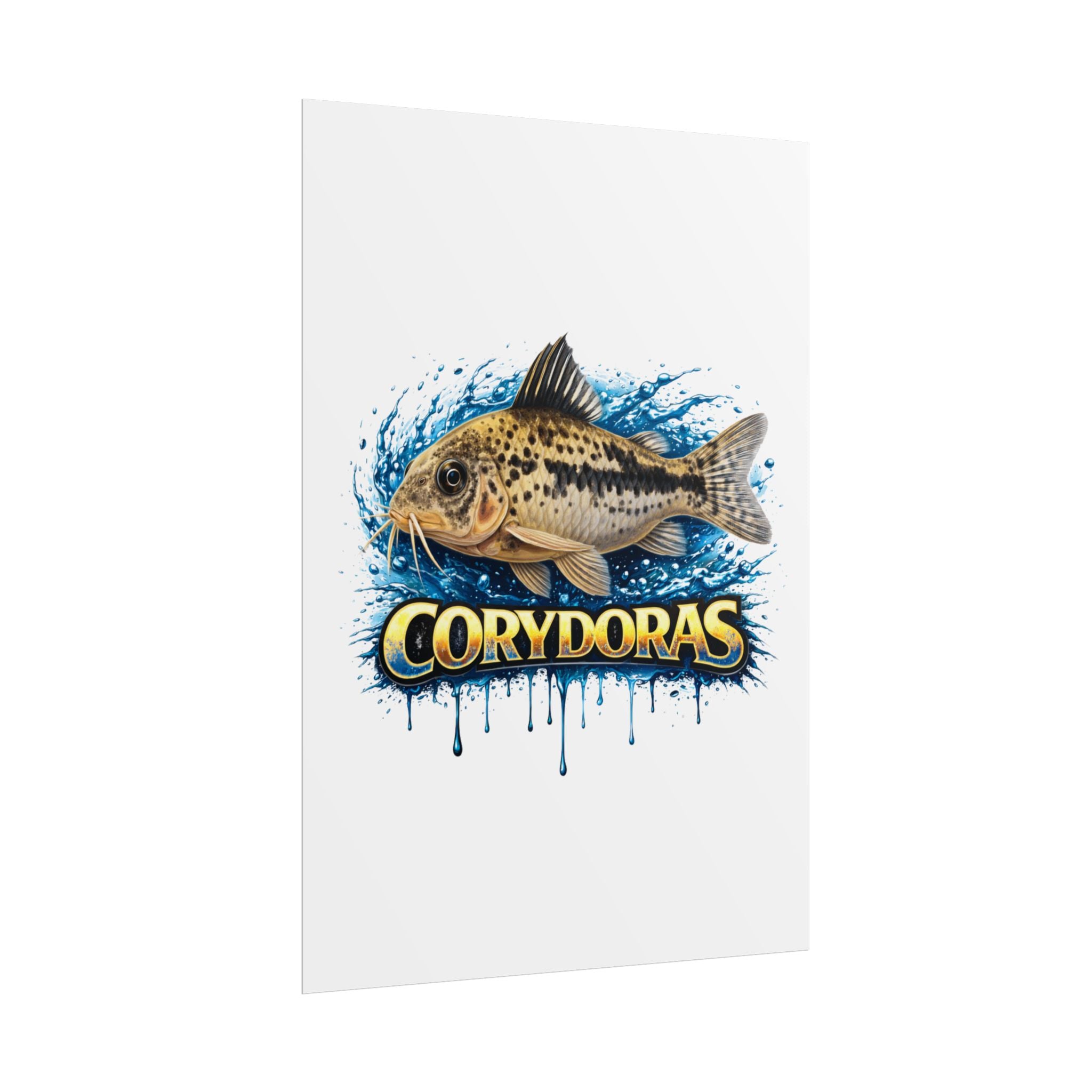 Corydoras Aquarium Fish Poster — Rolled Decorative Wall Art for Fishkeepers