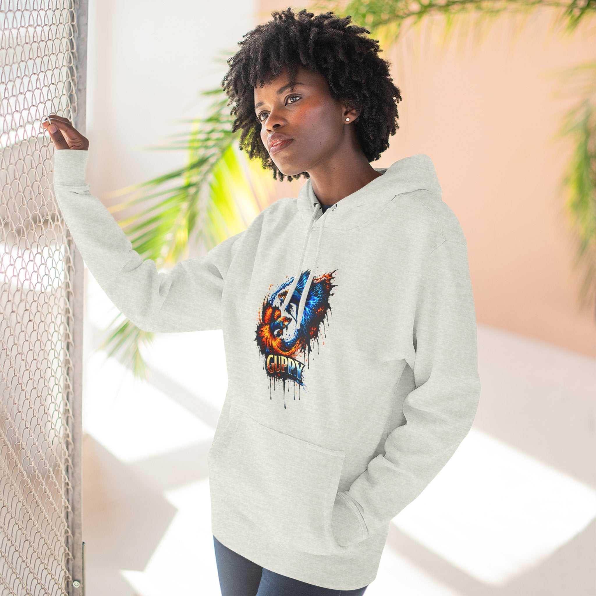 Fire & Ice Guppy – Premium Three-Panel Fleece Hoodie