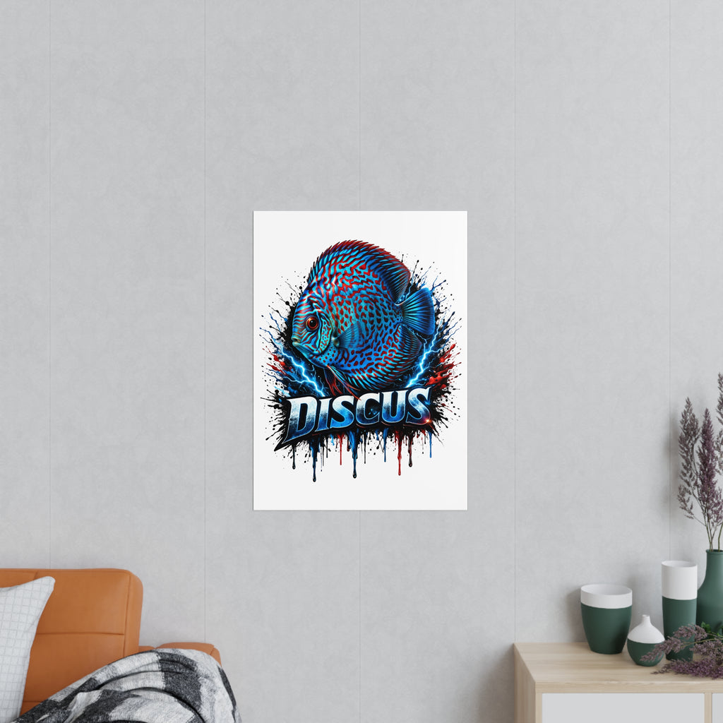 Discus Fish Photopaper Poster – Vibrant Aquarium Wall Art