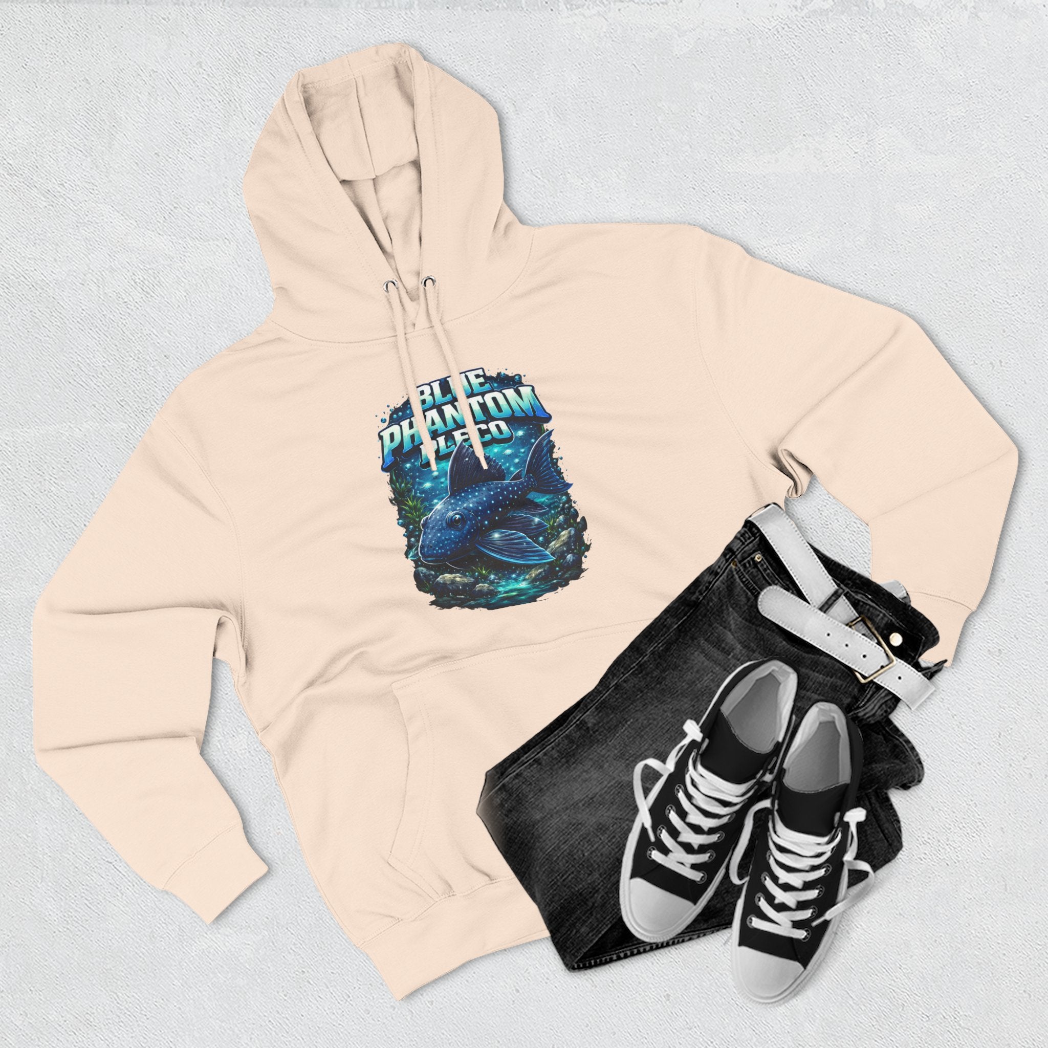 Blue Phantom Pleco L128 Hoodies | Premium Fish Keeper Streetwear | Inverness Ink