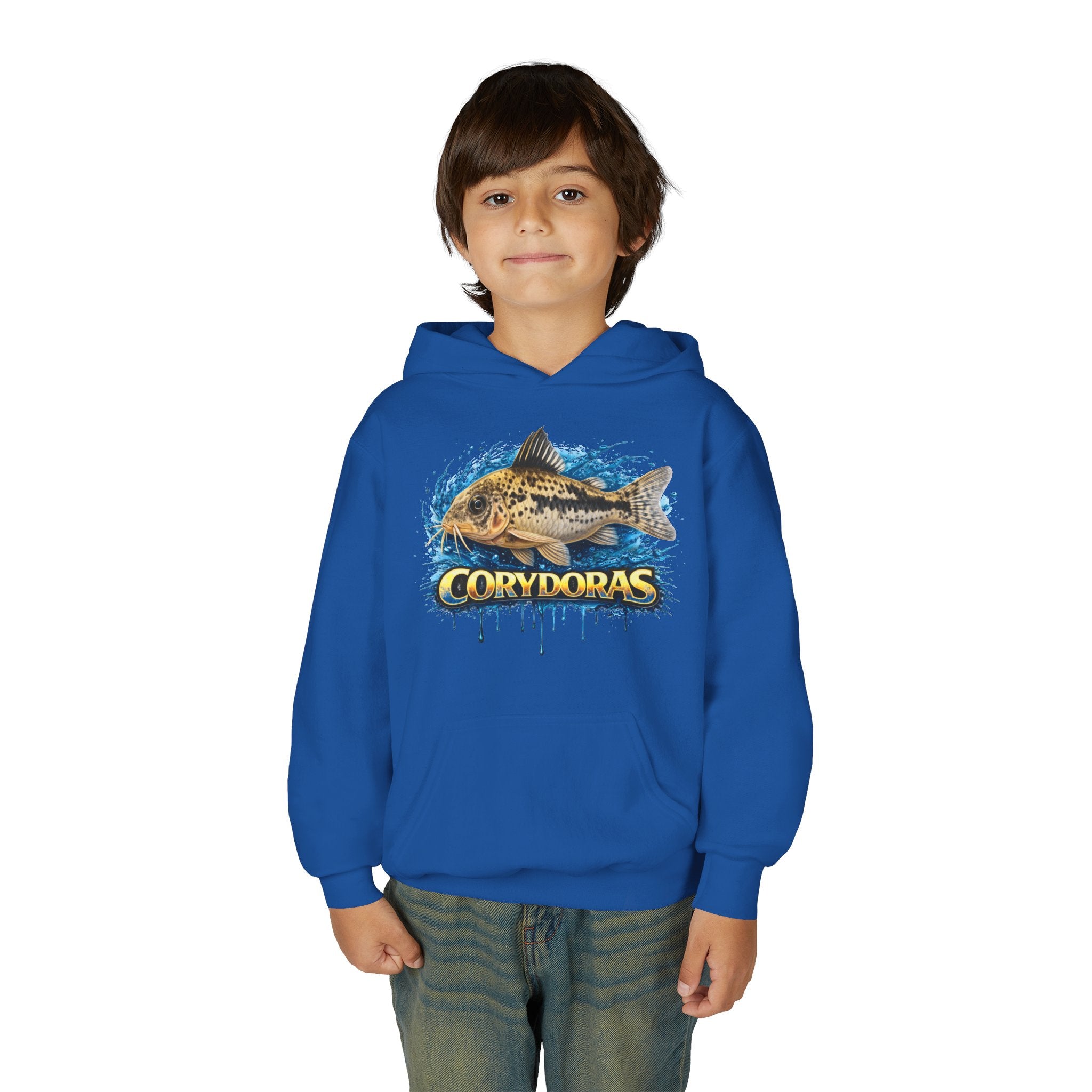 Corydoras Fish Youth Hoodie — Colorful Aquarium Catfish Design
