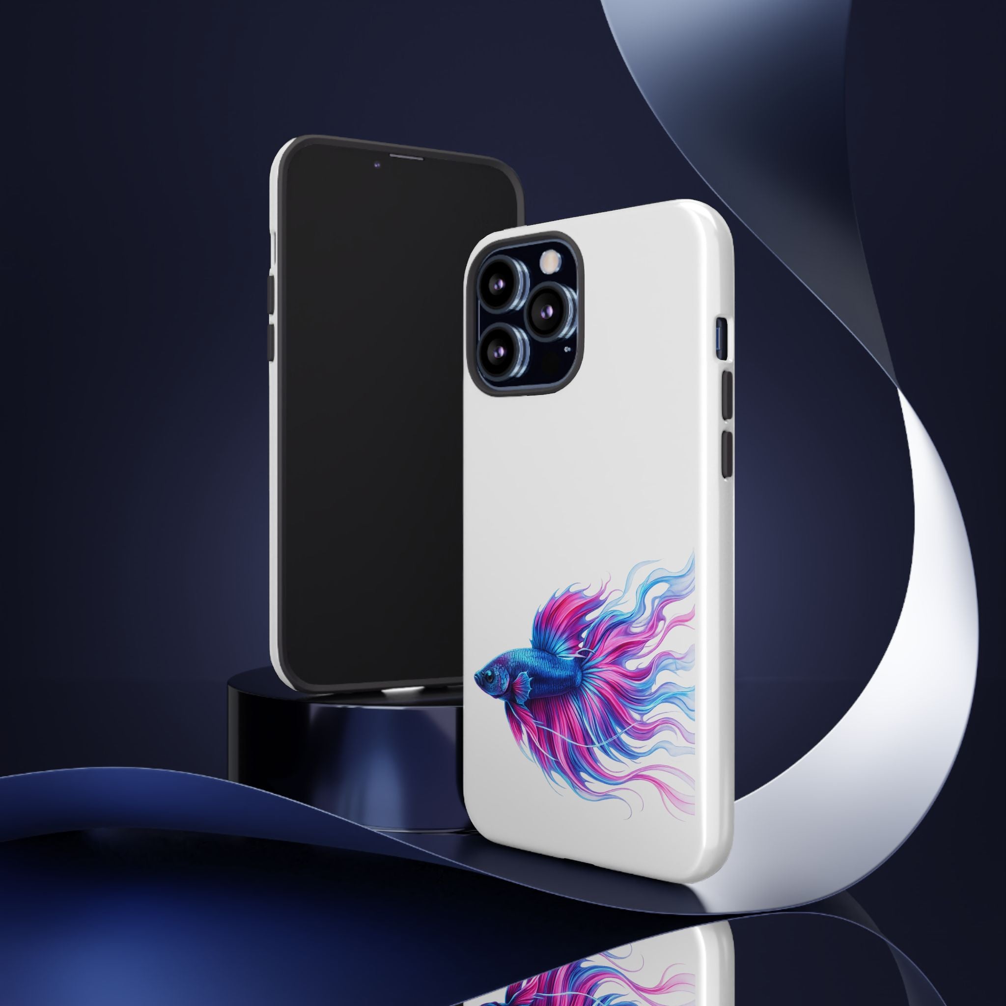 Betta Fish Tough Phone Case — Colorful Watercolor Fish Protective Cover