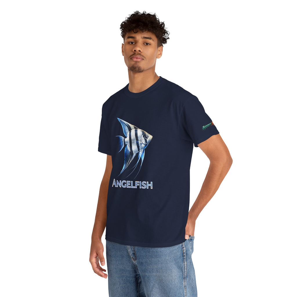 Angelfish Graphic Tee — Blue Tropical Fish Shirt