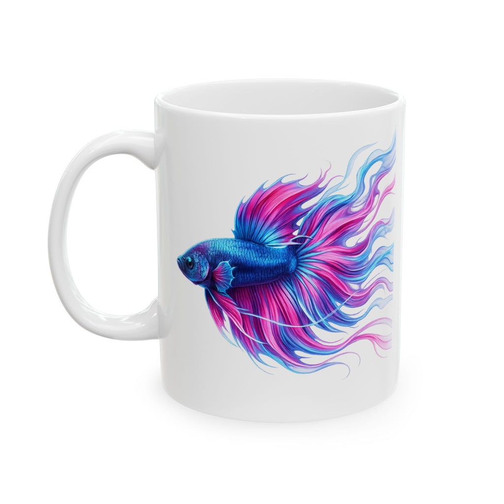 Colorful Betta Fish Ceramic Mug — Vibrant Aquatic Art Coffee Cup (11oz, 15oz)