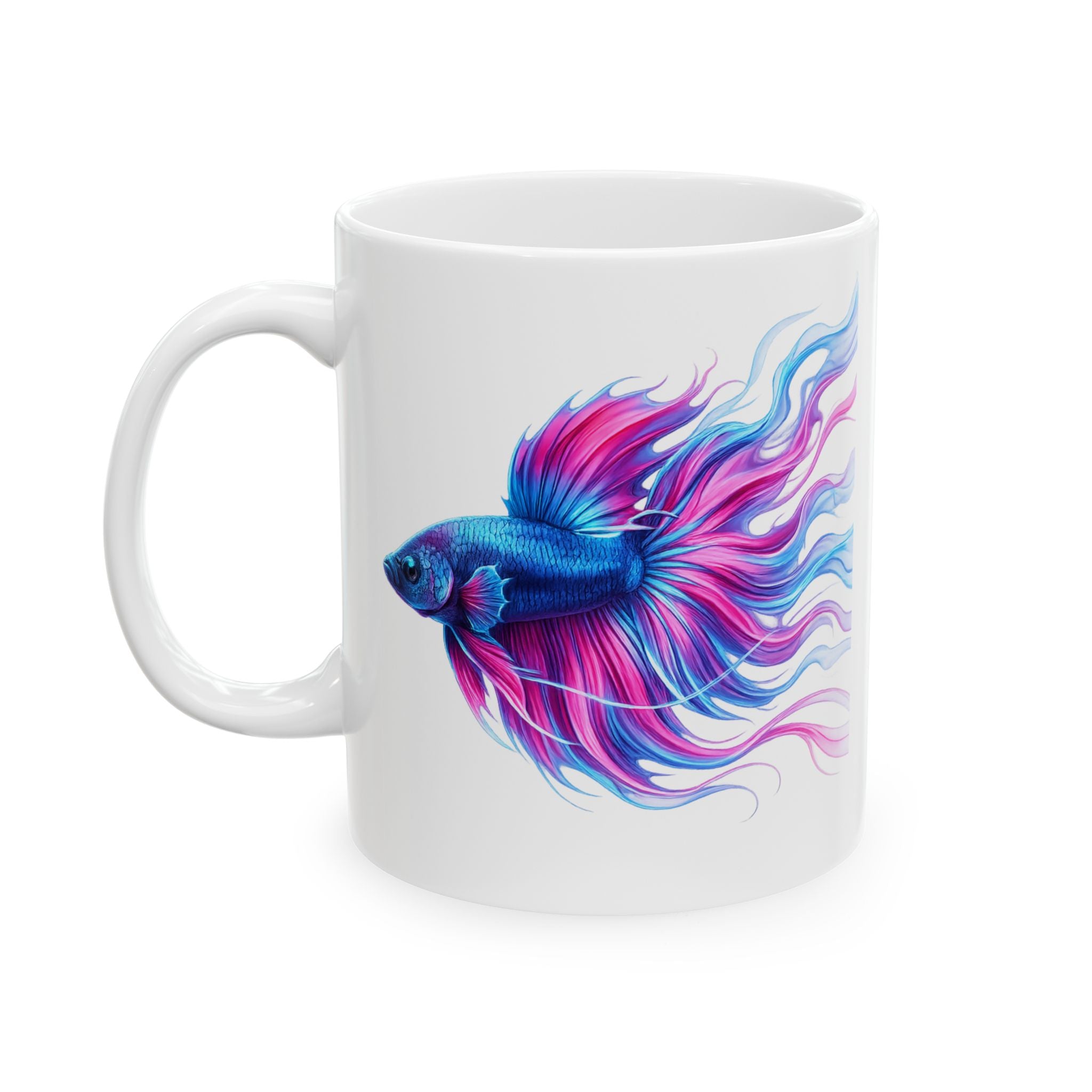 Colorful Betta Fish Ceramic Mug — Vibrant Aquatic Art Coffee Cup (11oz, 15oz)
