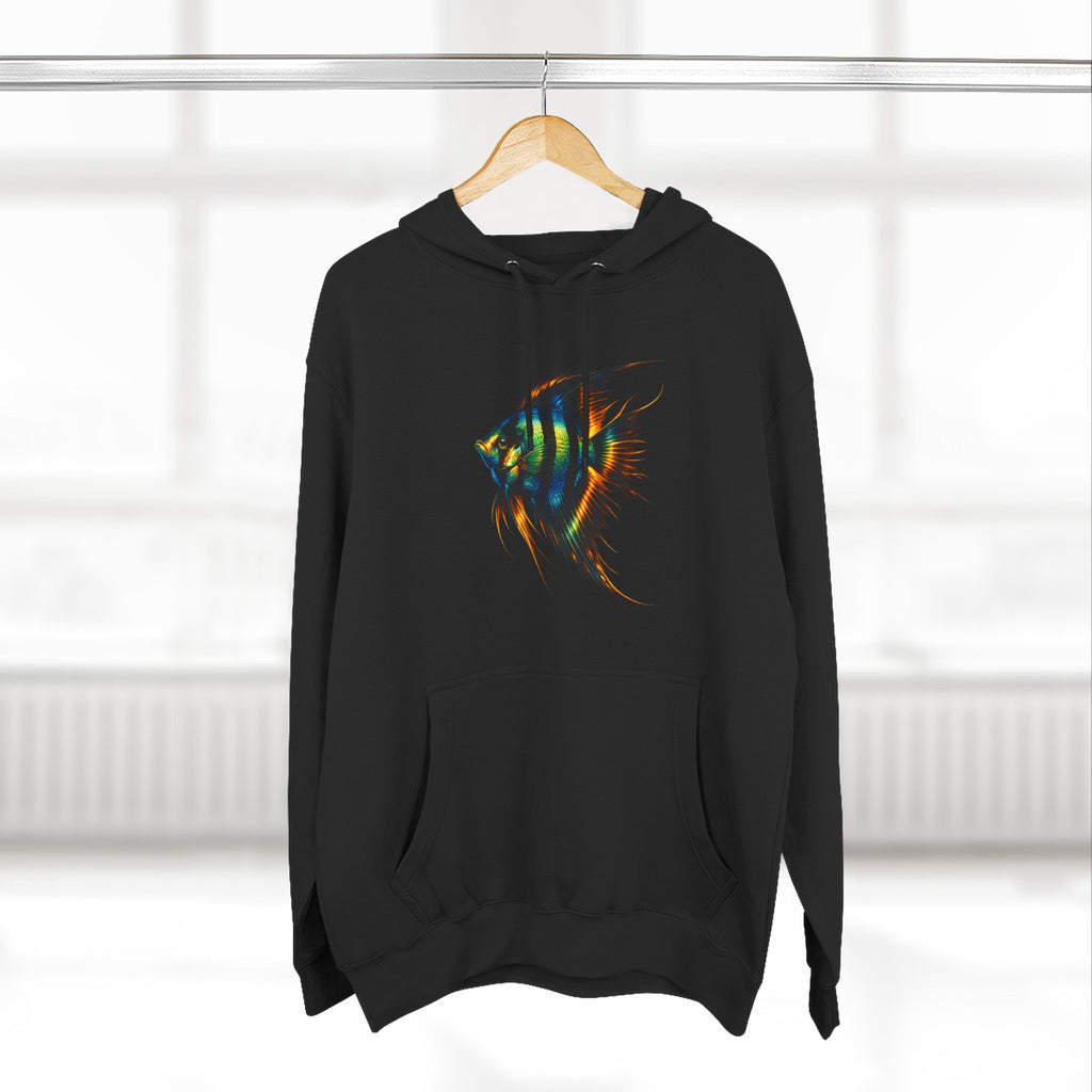 Angelfish Watercolor Hoodie – Colorful Aquarium Fish Graphic Fleece Pullover