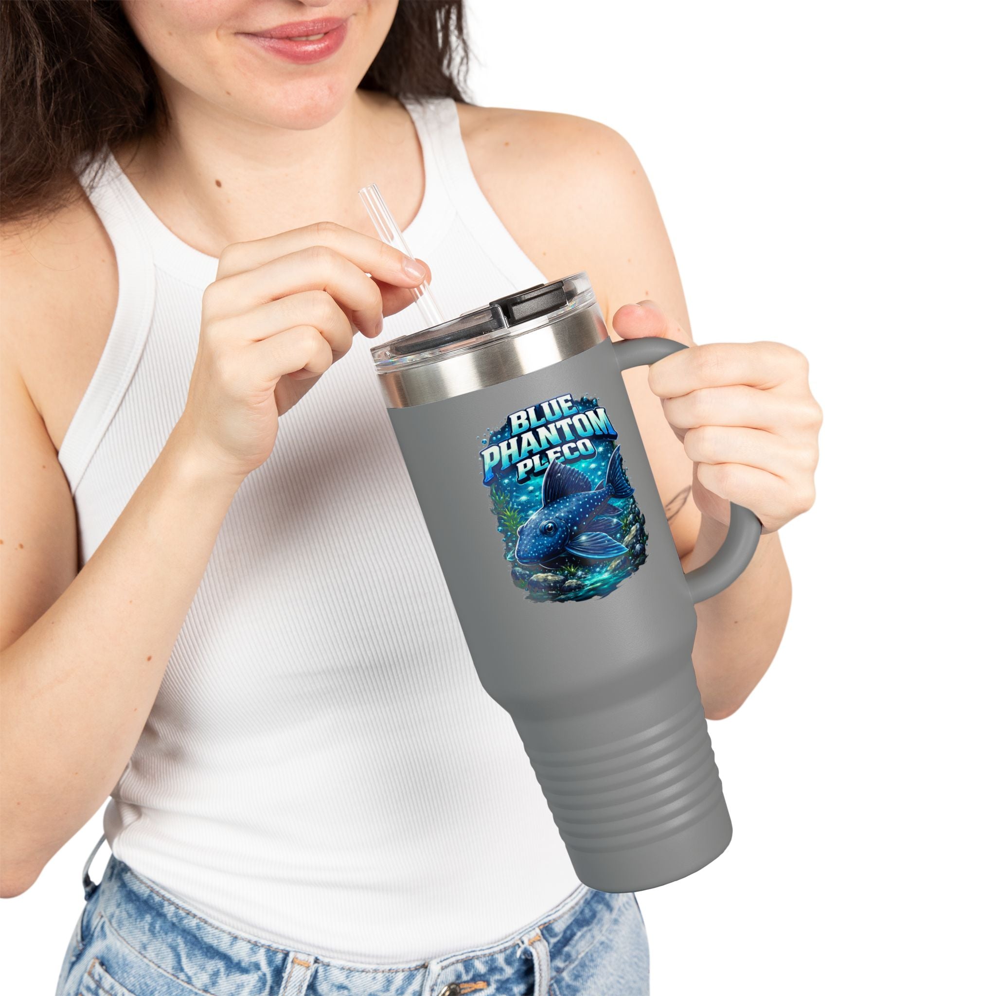 Blue Phantom Pleco L-128 – 40oz Premium Insulated Travel Mug, 40oz