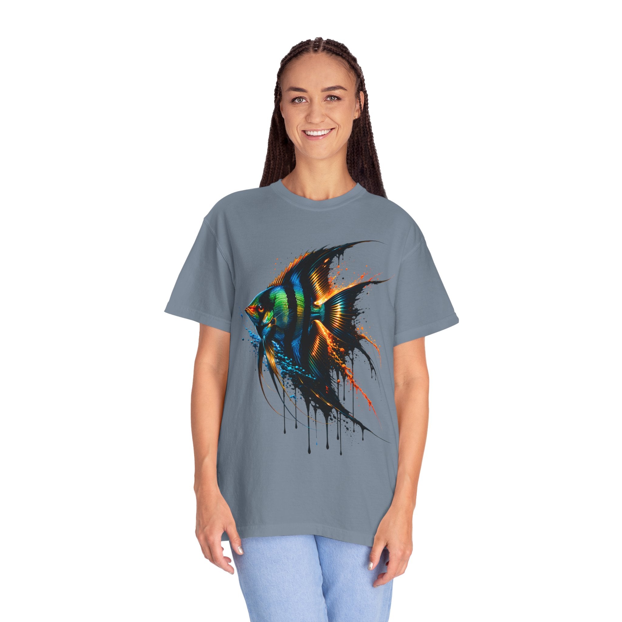 Vibrant Drip Angelfish Graphic Tee