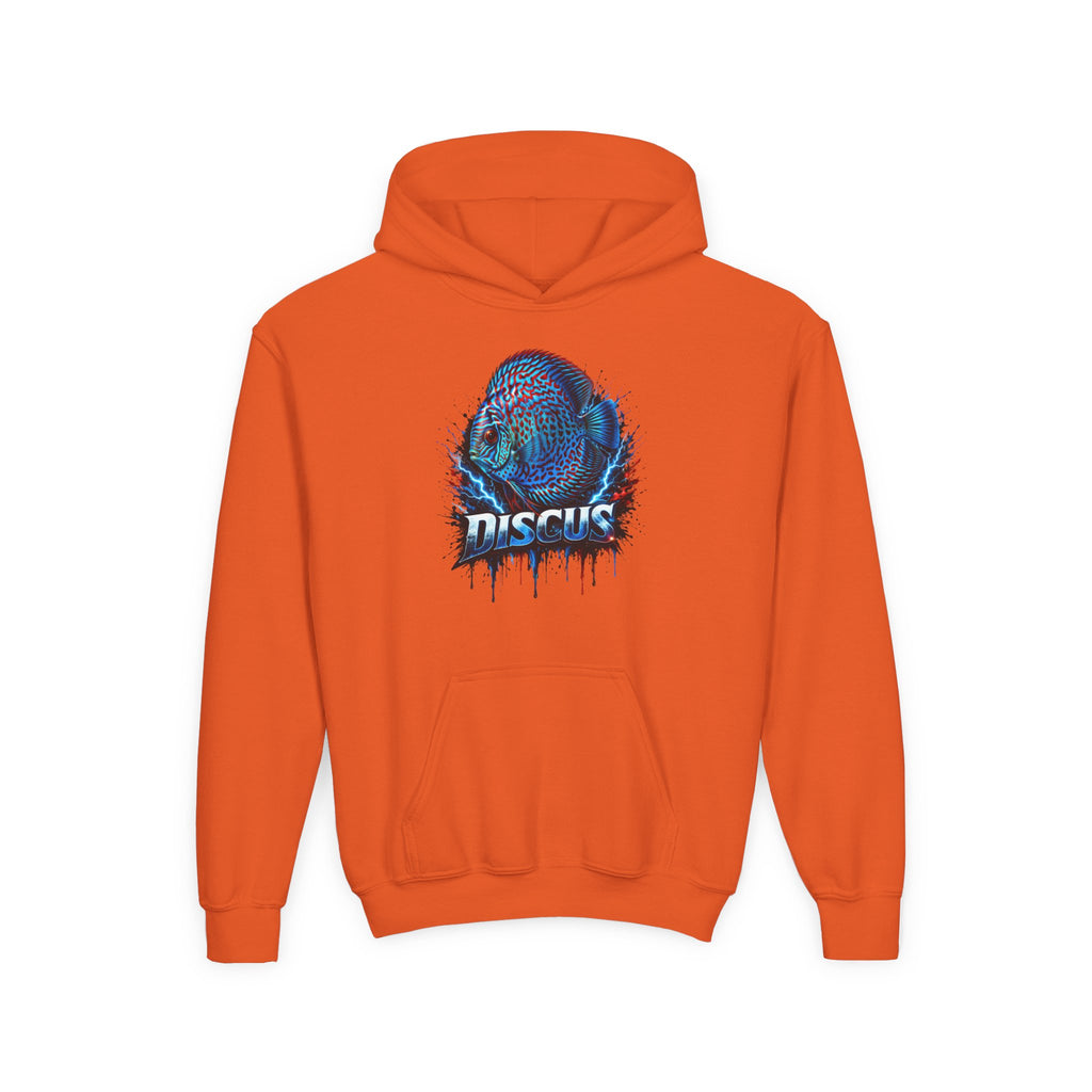 Youth Hoodie — Colorful Discus Fish Graphic Pullover