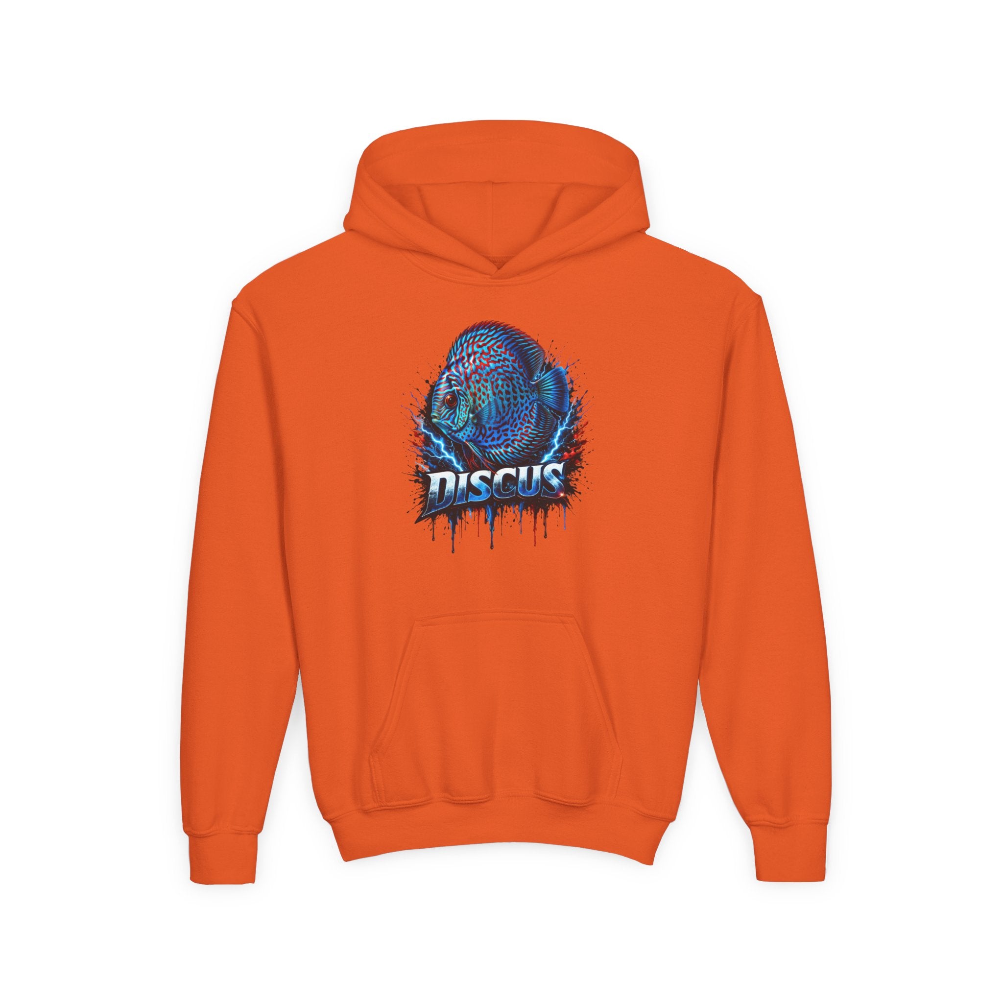 Youth Hoodie — Colorful Discus Fish Graphic Pullover