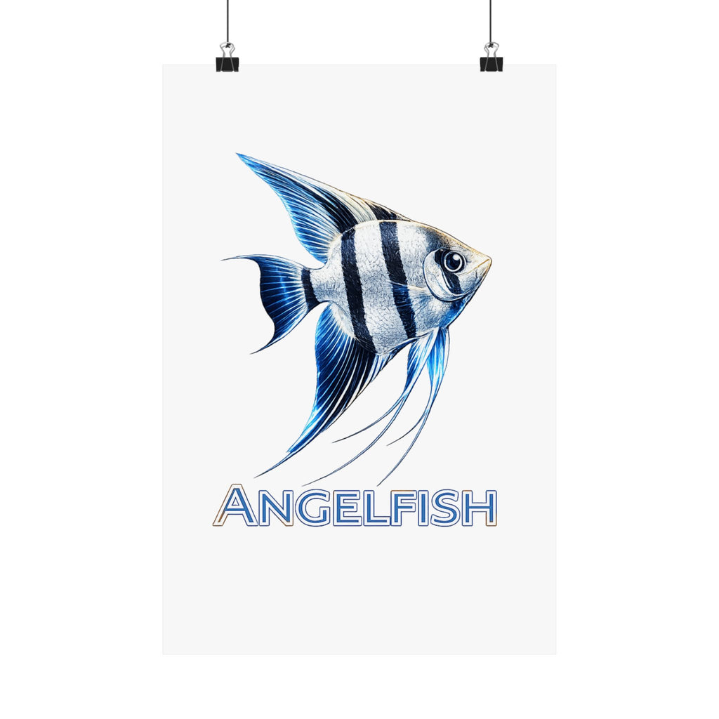 Angelfish Wall Poster — Matte Vertical Marine Fish Art Print