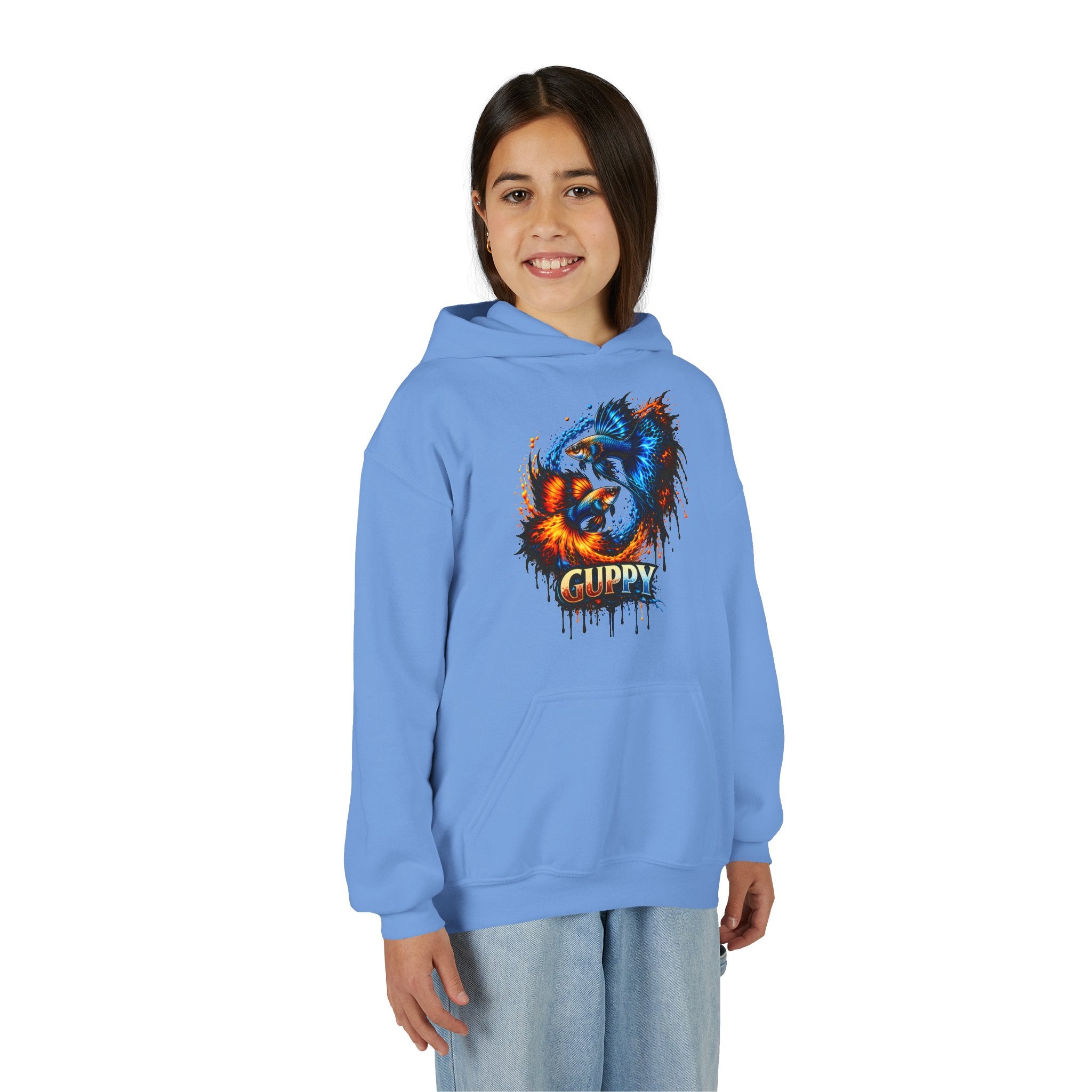 Fire & Ice Guppy – Kids "Neon Flare" Fleece Hoodie