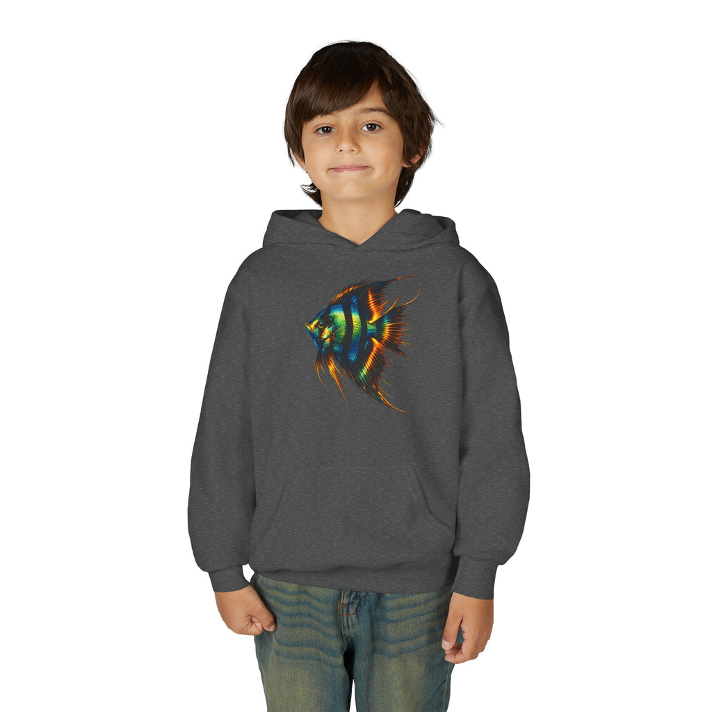 Youth Angelfish Hoodie - Colorful Aquarium Fish Graphic Sweatshirt