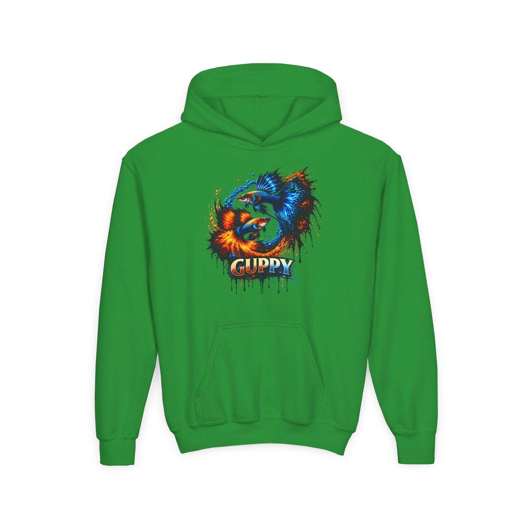 Fire & Ice Guppy – Kids "Neon Flare" Fleece Hoodie