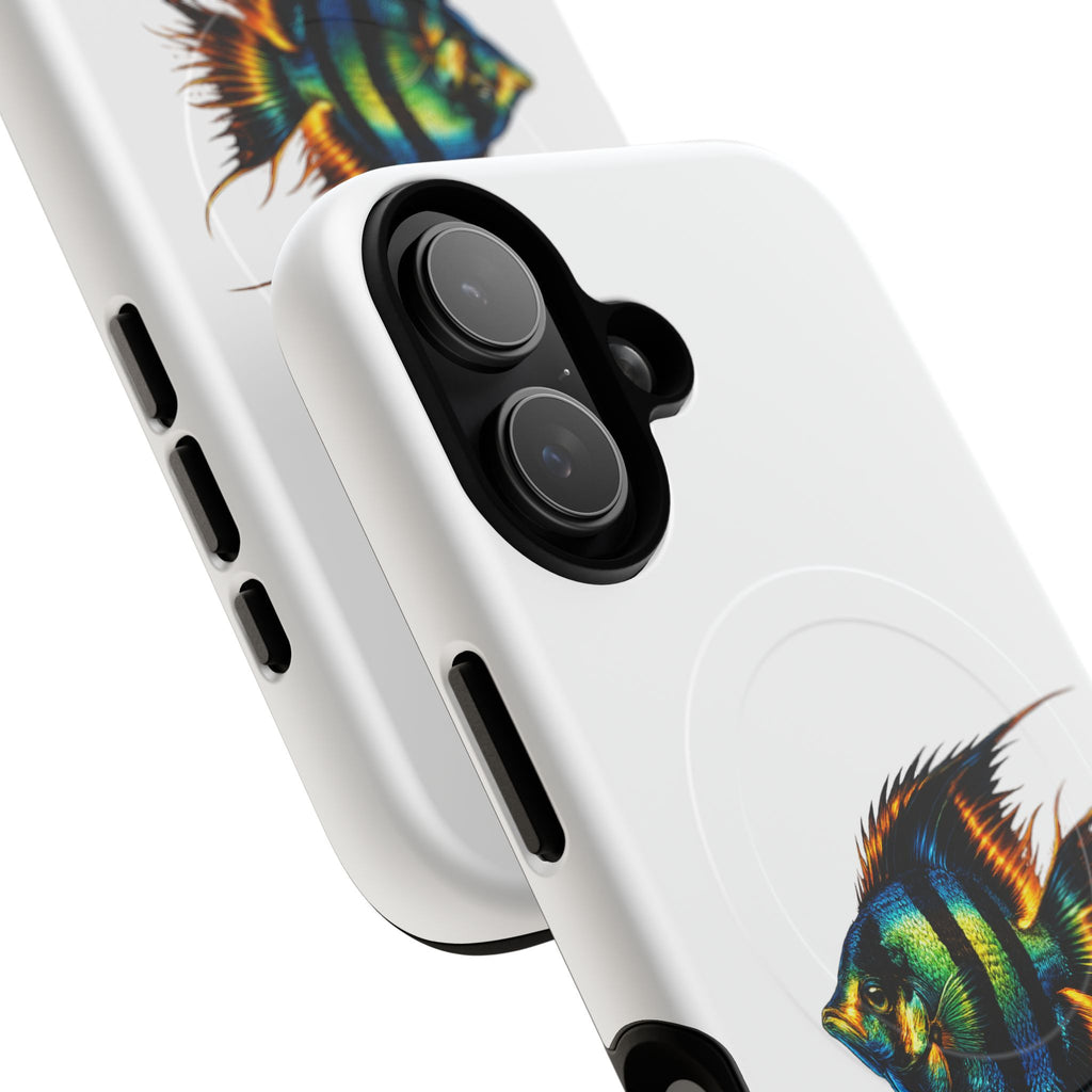 Angelfish Art Tough Magnetic Phone Case — Colorful Aquarium Fish iPhone Cover