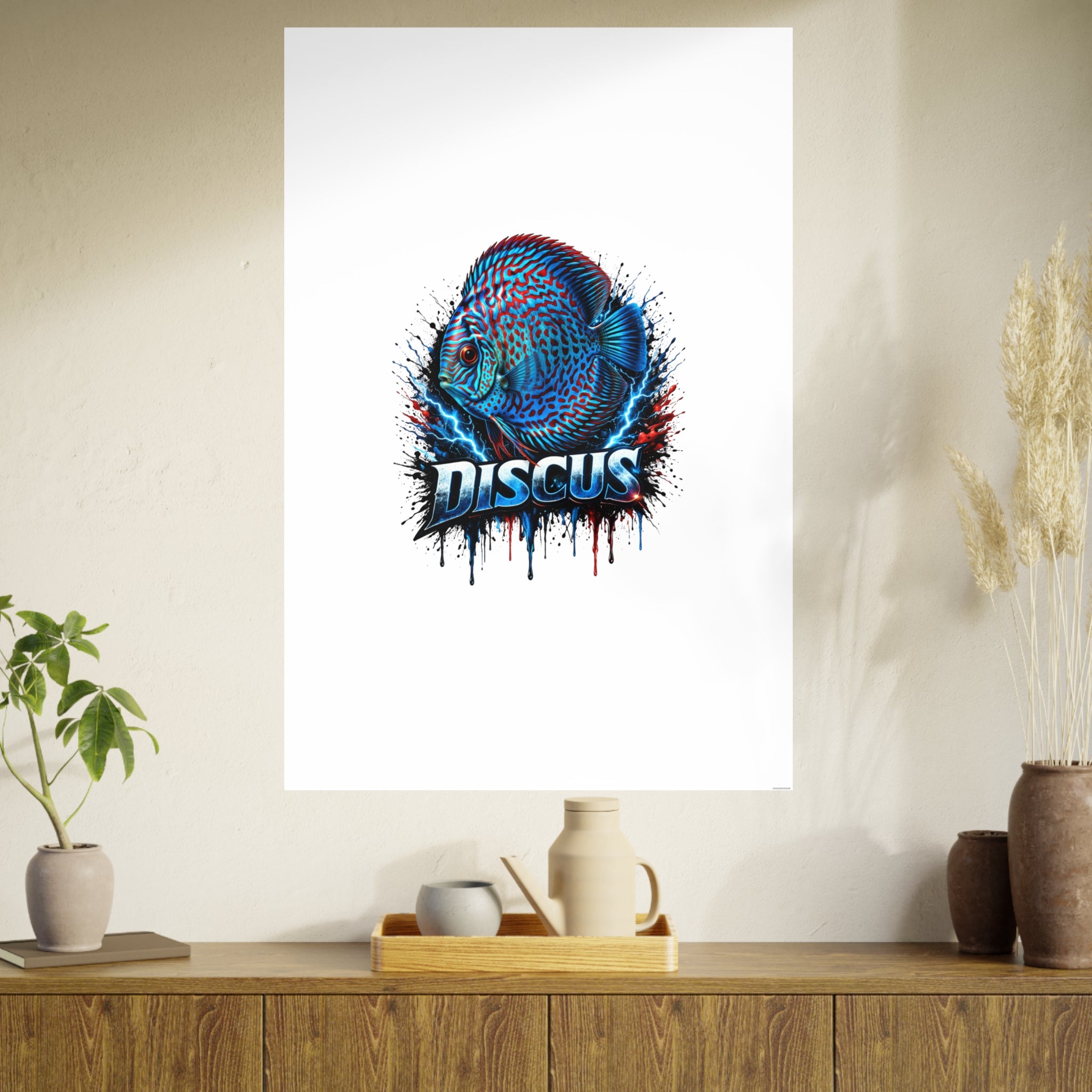 Discus Fish Art Poster — Vibrant Aquarium Wall Print