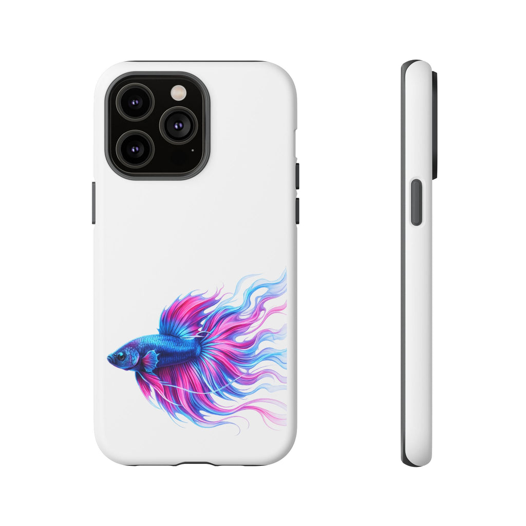 Betta Fish Tough Phone Case — Colorful Watercolor Fish Protective Cover