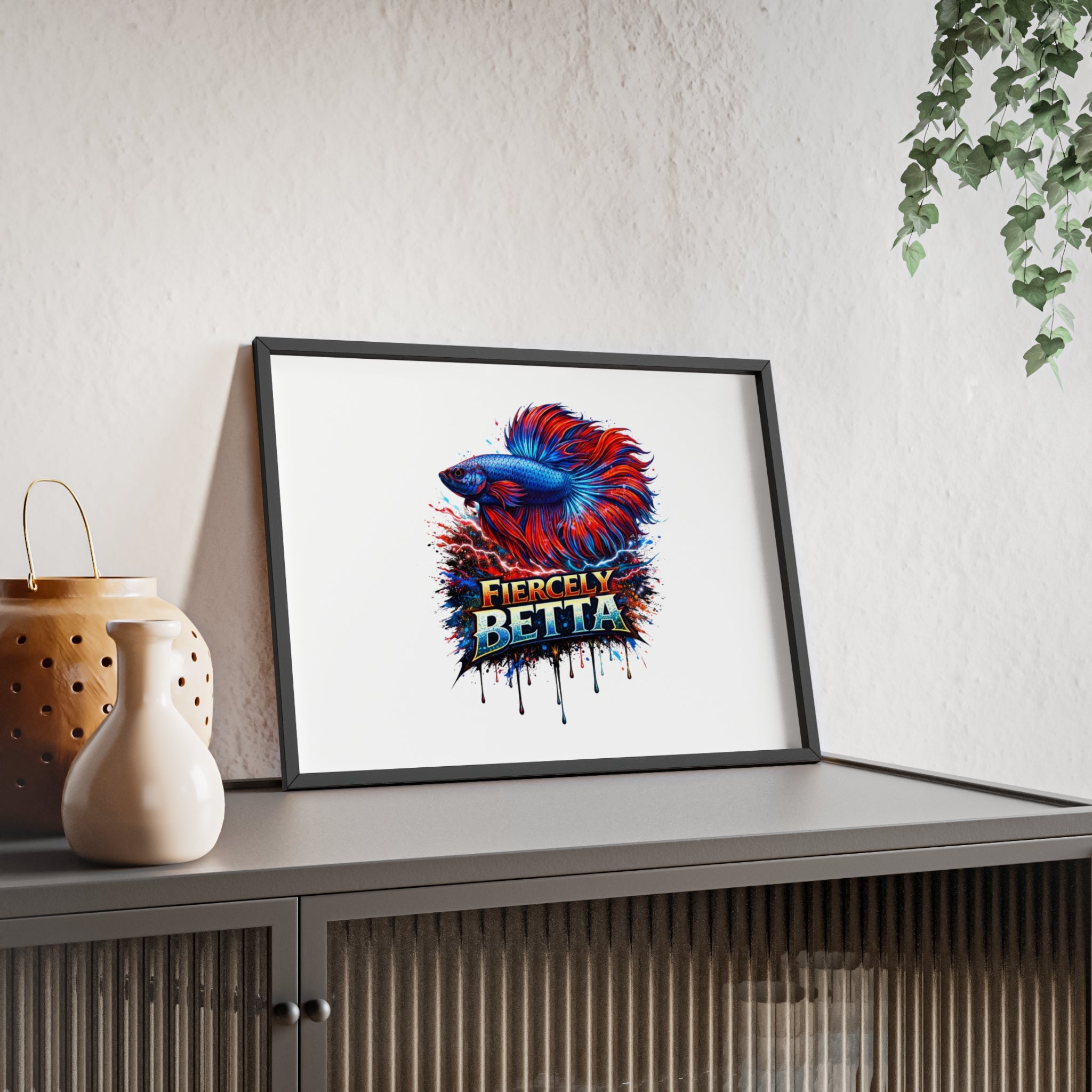 Fiercely Betta Framed Poster — Colorful Betta Fish Wall Art