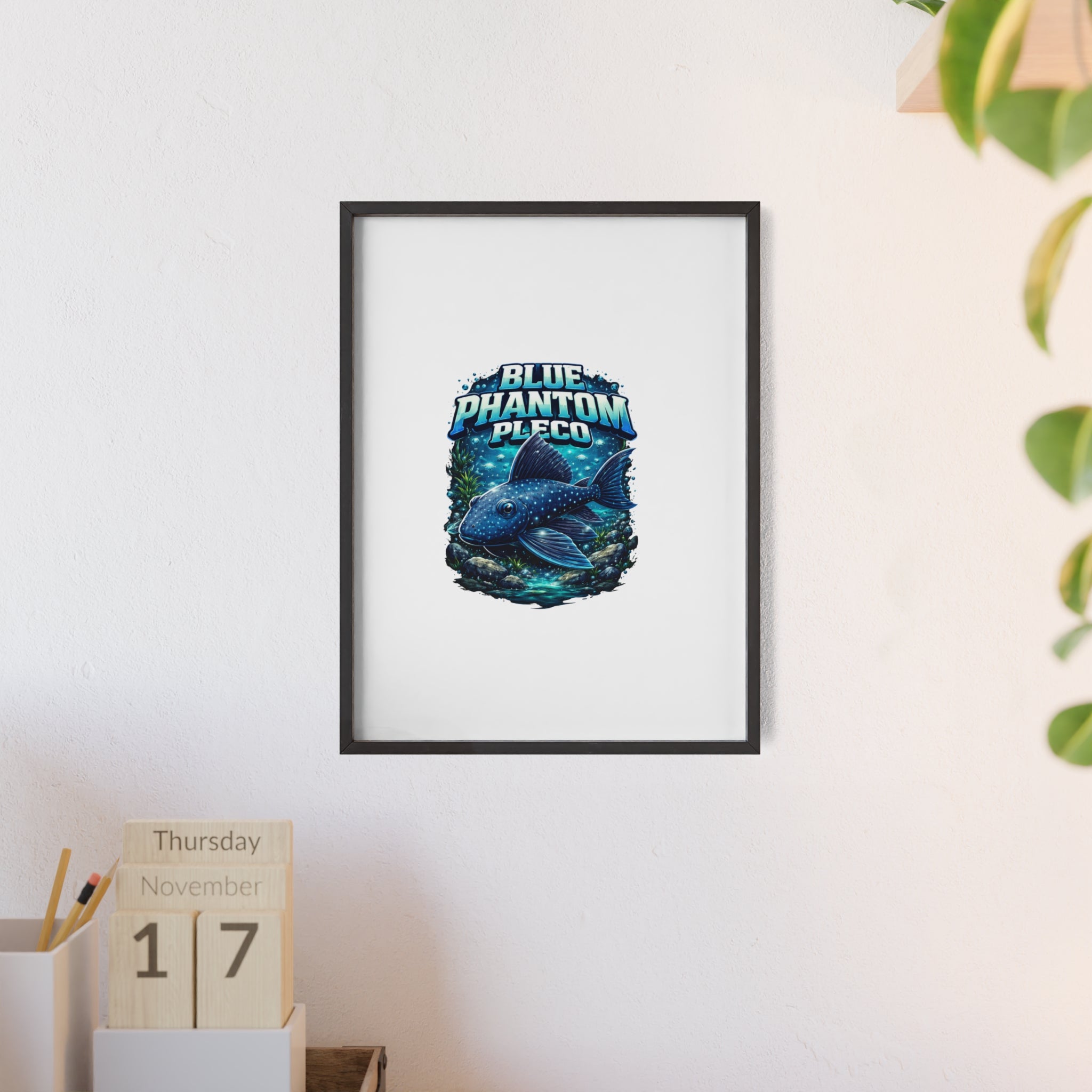 Blue Phantom Pleco Poster — Framed Aquarium Fish Wall Art