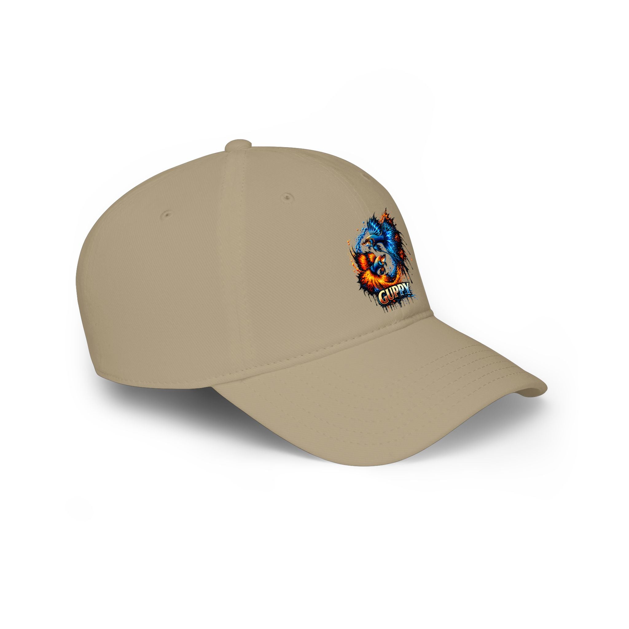 Low Profile Cap — Colorful Grunge Fish 'Guppy' Embroidered Hat
