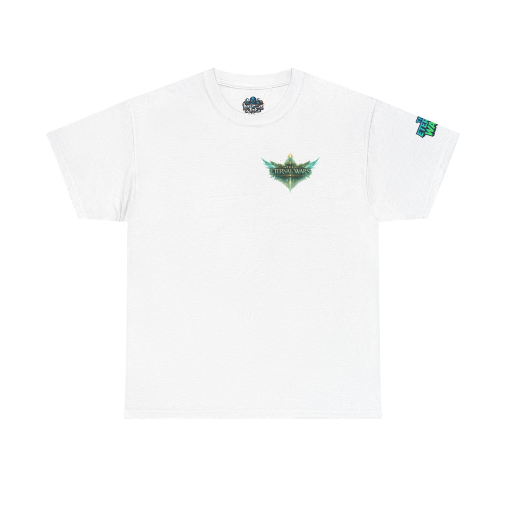 T-Shirt — Nature Warrior Graphic Tee with Man and Dog Illustration