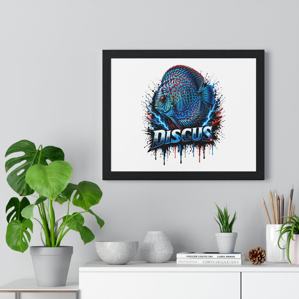 Discus Fish Framed Poster — Colorful Aquarium Artwork