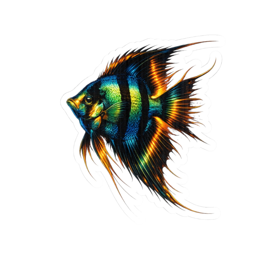 Angelfish Kiss-Cut Sticker — Colorful Tropical Aquarium Fish Decal