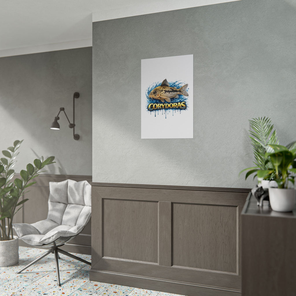 Corydoras Aquarium Fish Poster — Rolled Decorative Wall Art for Fishkeepers