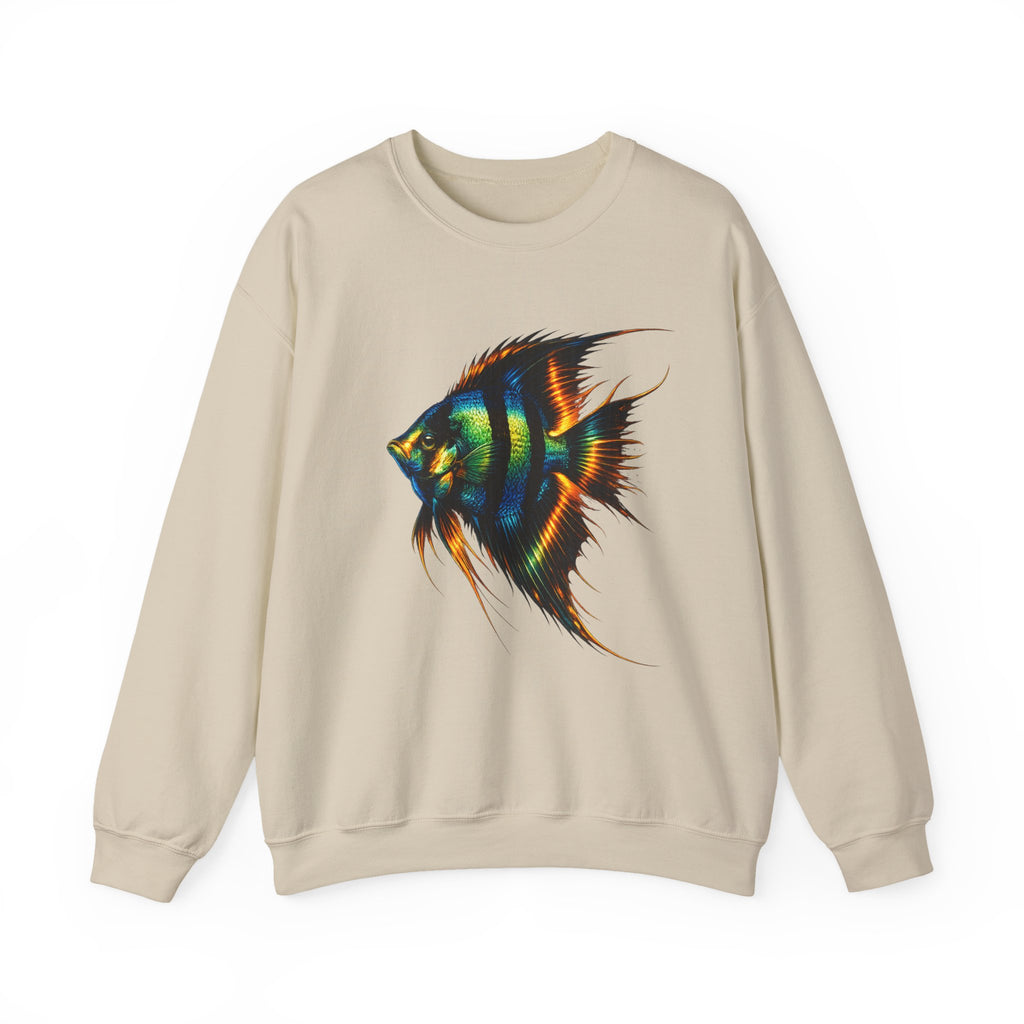 Angelfish Graphic Sweatshirt — Colorful Tropical Fish Crewneck