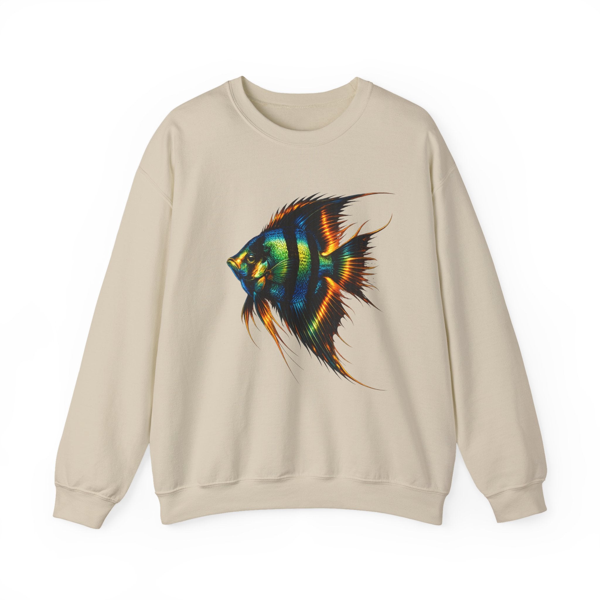 Angelfish Graphic Sweatshirt — Colorful Tropical Fish Crewneck