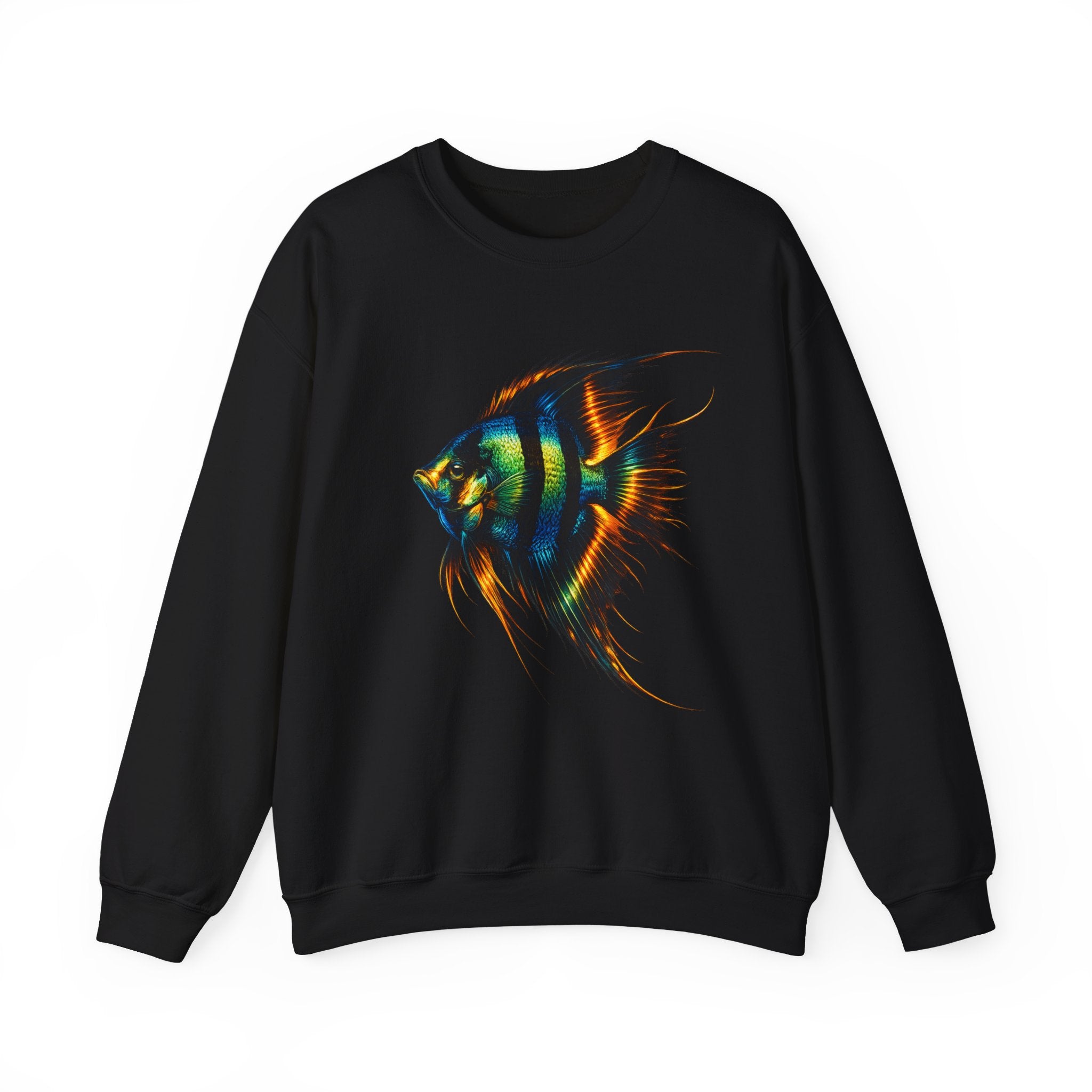 Angelfish Graphic Sweatshirt — Colorful Tropical Fish Crewneck