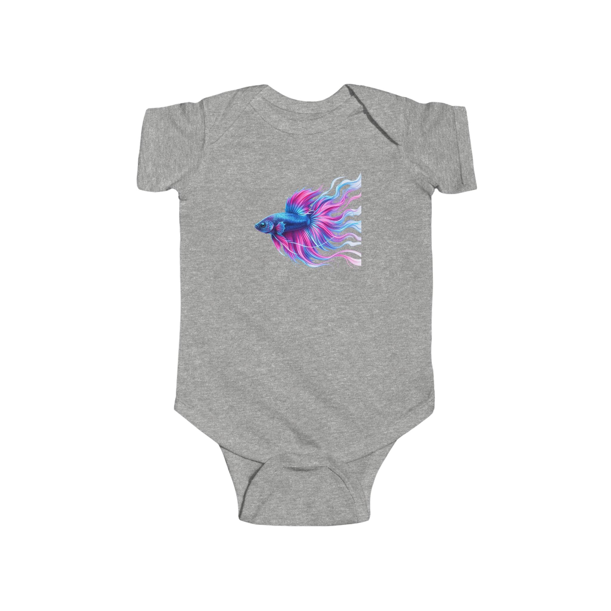 Betta Fish Baby Bodysuit — Colorful Watercolor Aquarium Infant Onesie