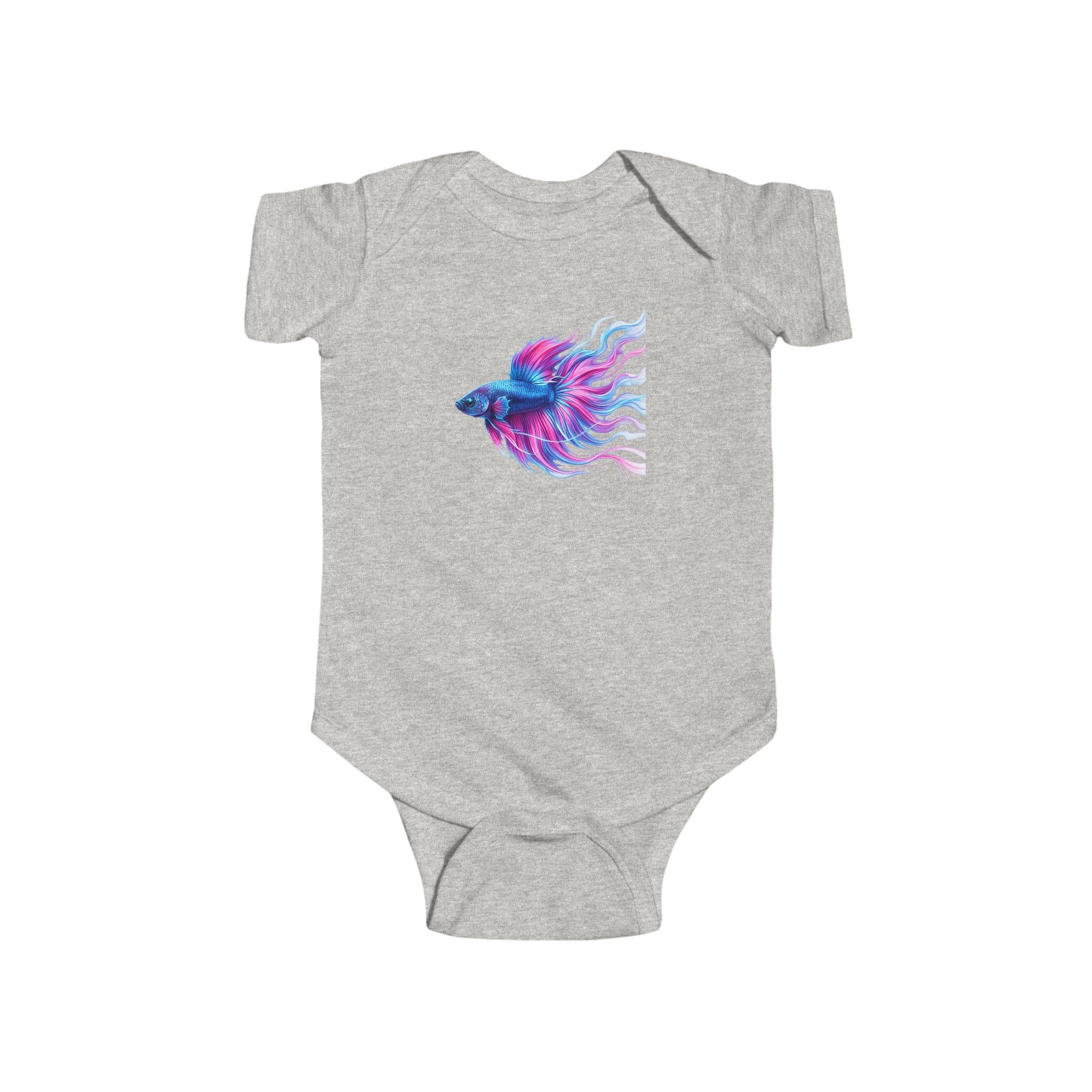 Betta Fish Baby Bodysuit — Colorful Watercolor Aquarium Infant Onesie