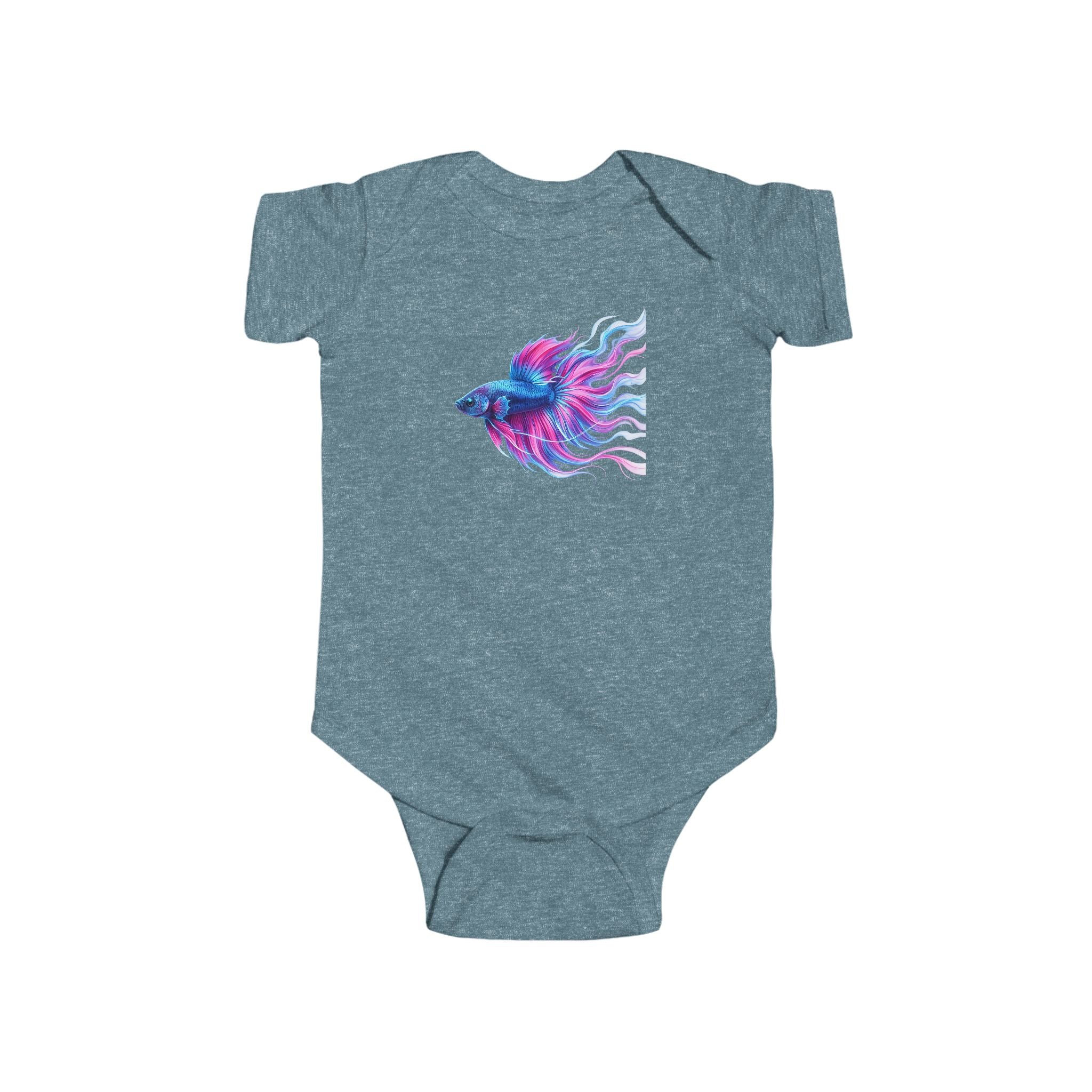 Betta Fish Baby Bodysuit — Colorful Watercolor Aquarium Infant Onesie