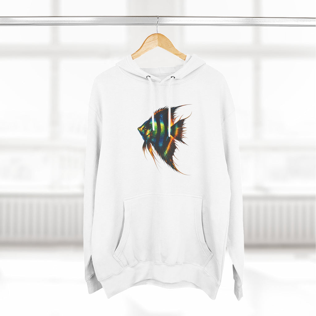 Angelfish Watercolor Hoodie – Colorful Aquarium Fish Graphic Fleece Pullover