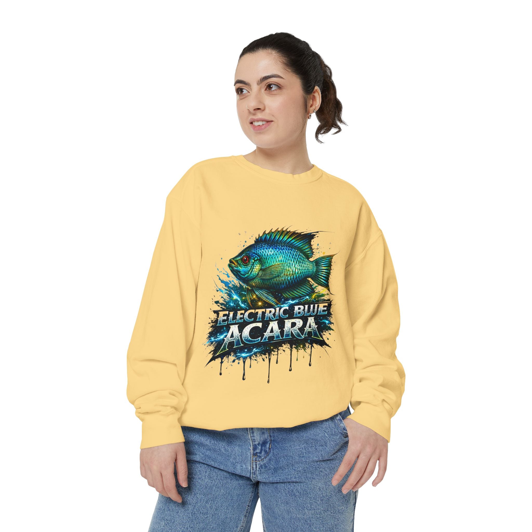 Electric Blue Acara – Garment-Dyed Premium Sweatshirt