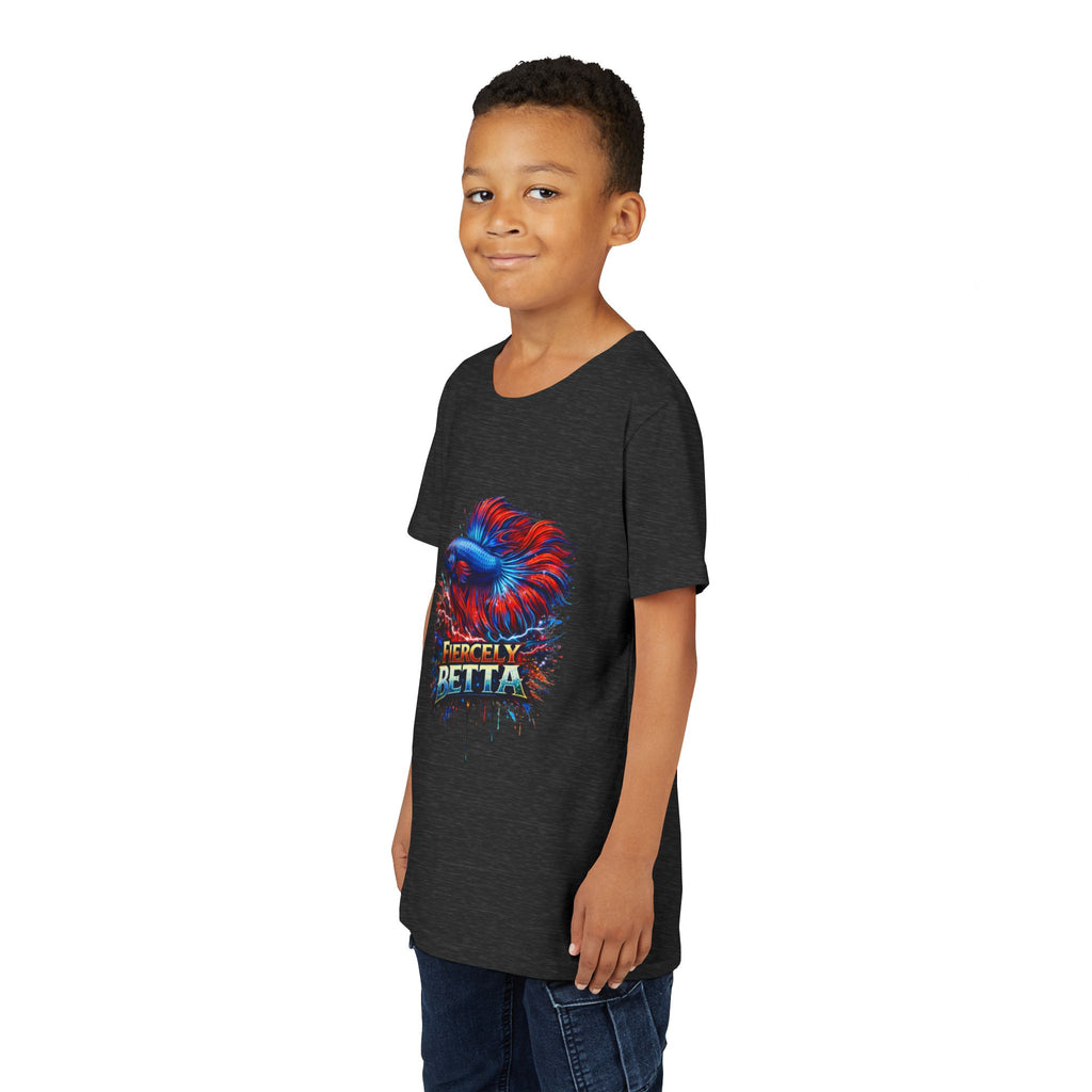 Fiercely Betta Youth Tee - Colorful Betta Fish Graphic Shirt
