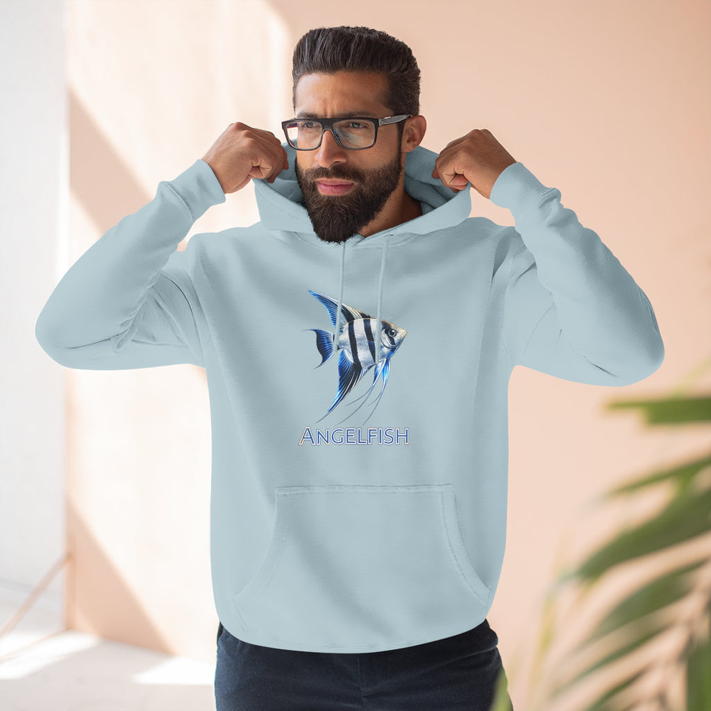 Angelfish Graphic Hoodie — Blue Aquarium Fish Pullover