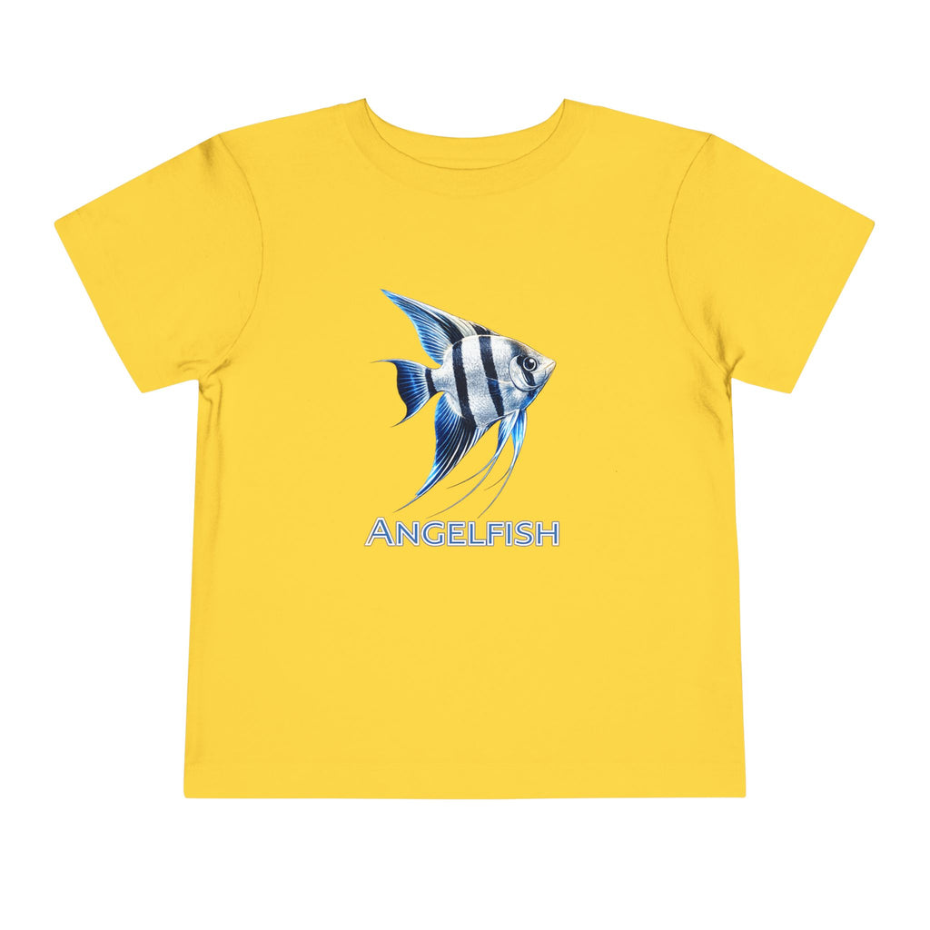 Angelfish Toddler Tee – Blue Aquarium Fish Graphic Shirt