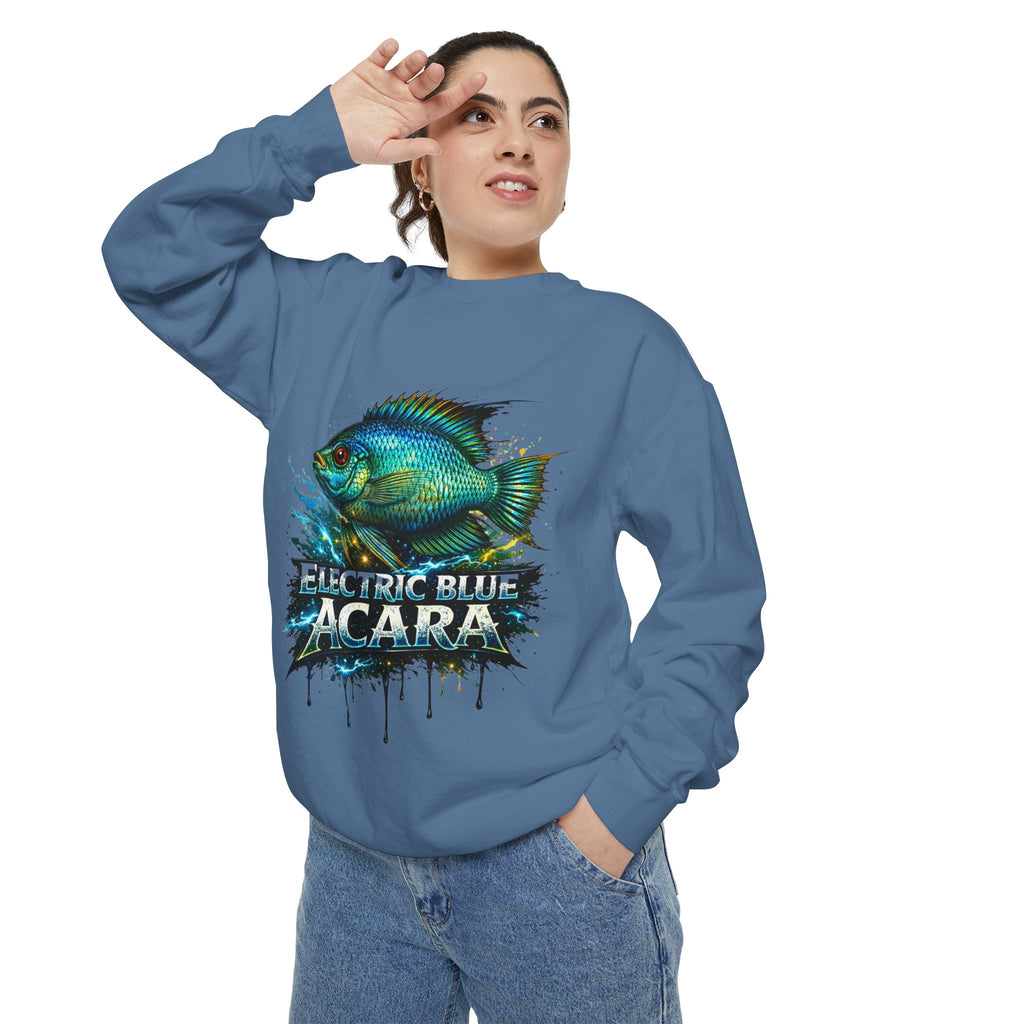 Electric Blue Acara – Garment-Dyed Premium Sweatshirt