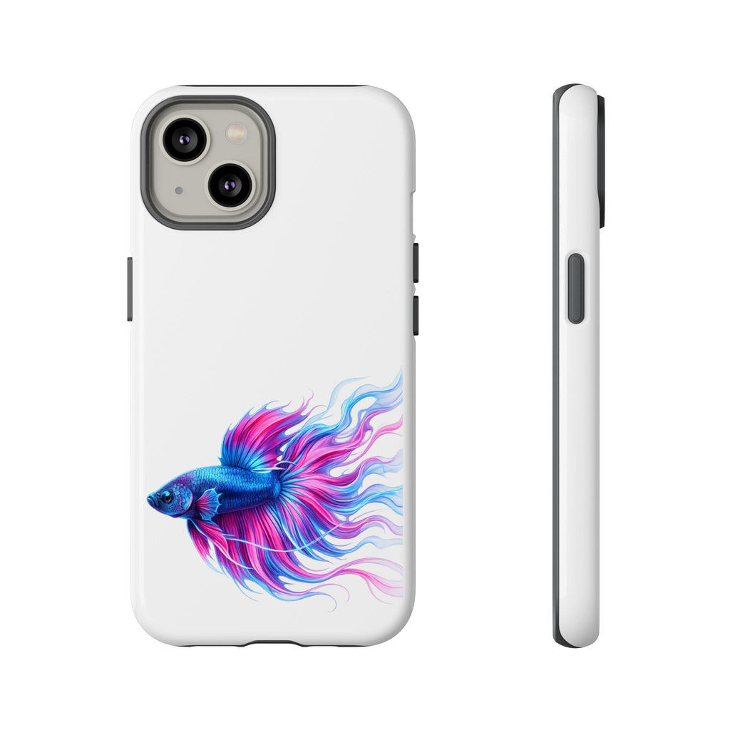 Betta Fish Tough Phone Case — Colorful Watercolor Fish Protective Cover