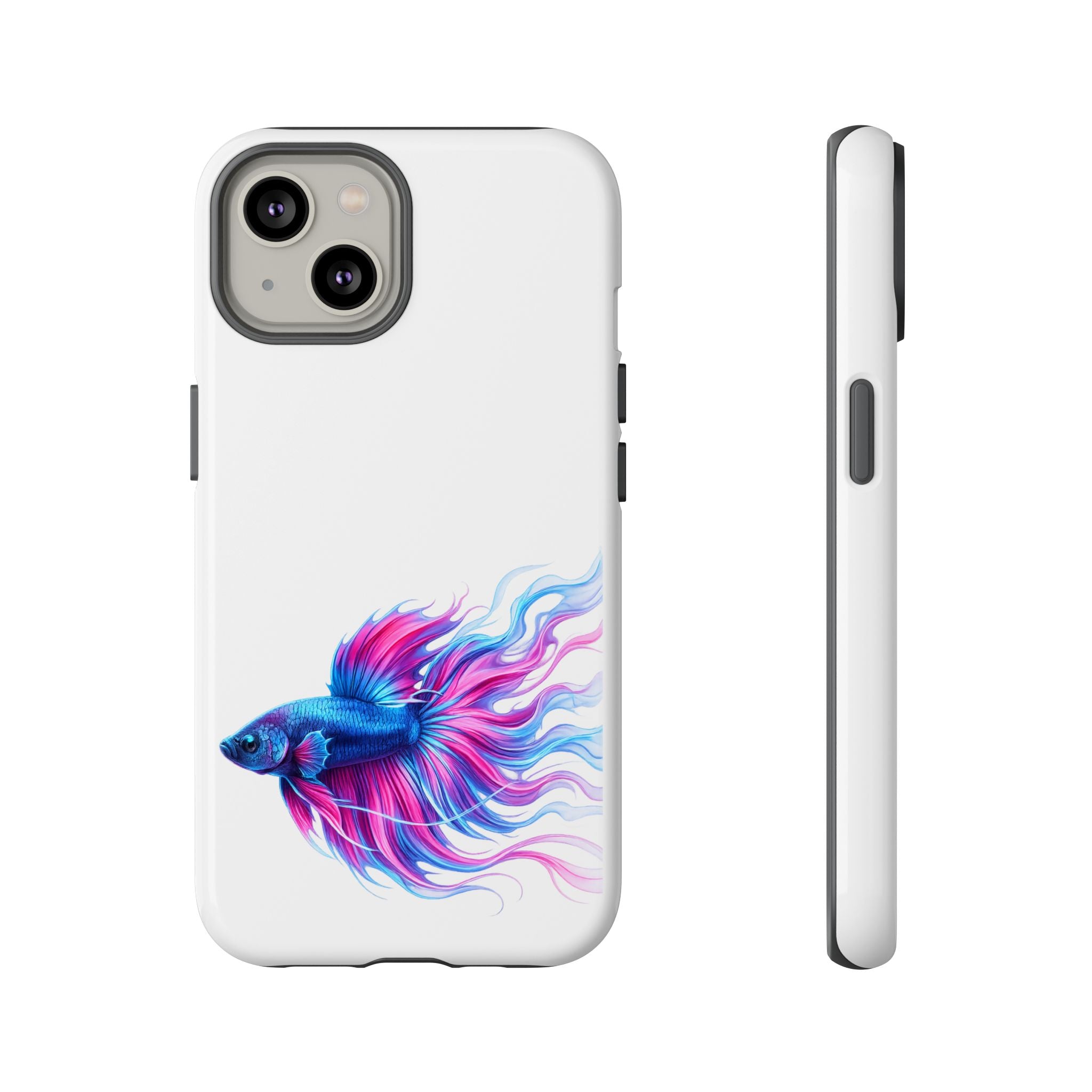 Betta Fish Tough Phone Case — Colorful Watercolor Fish Protective Cover
