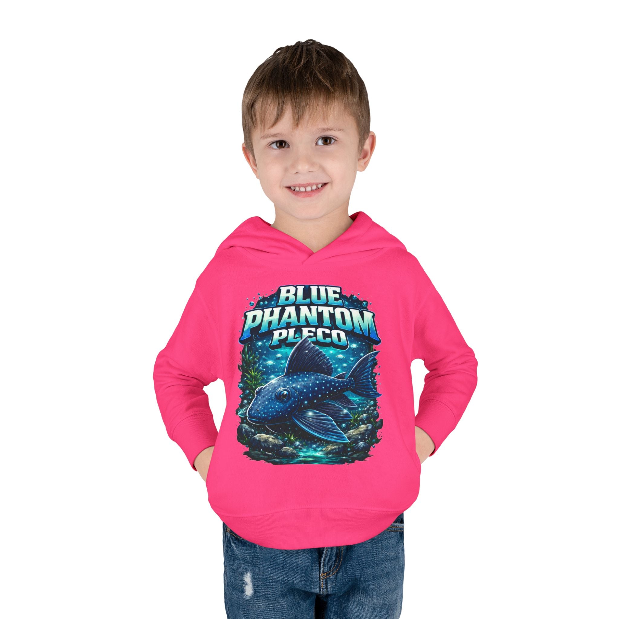 Toddler Hoodie — 'Blue Phantom Pleco' Cute Aquarium Fish Pullover