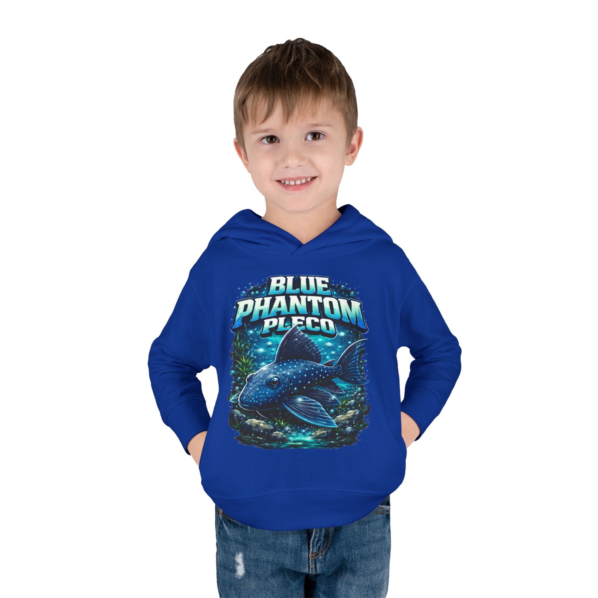 Toddler Hoodie — 'Blue Phantom Pleco' Cute Aquarium Fish Pullover
