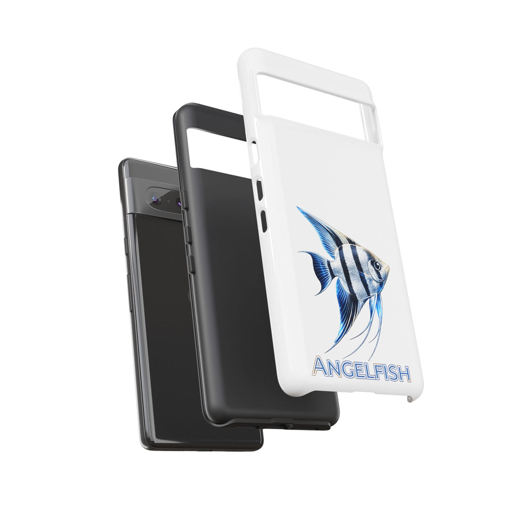 Angelfish Tough Phone Case – Durable Protective Case with Blue Tropical Fish Design